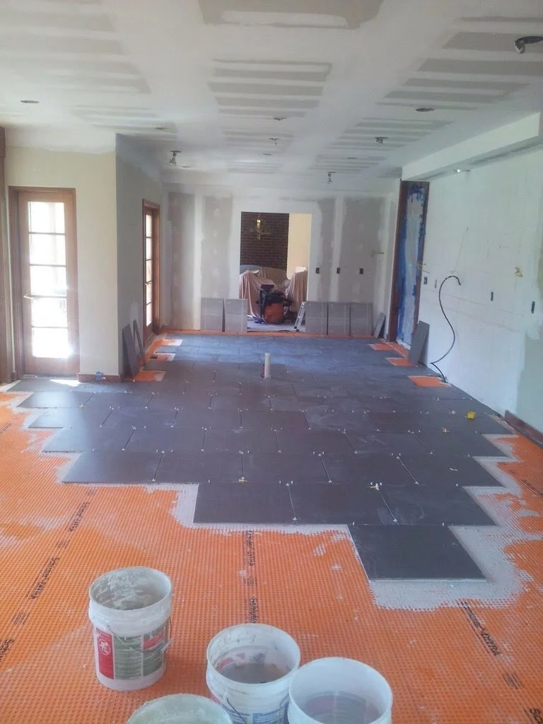 large format 2'x2' tile floor added