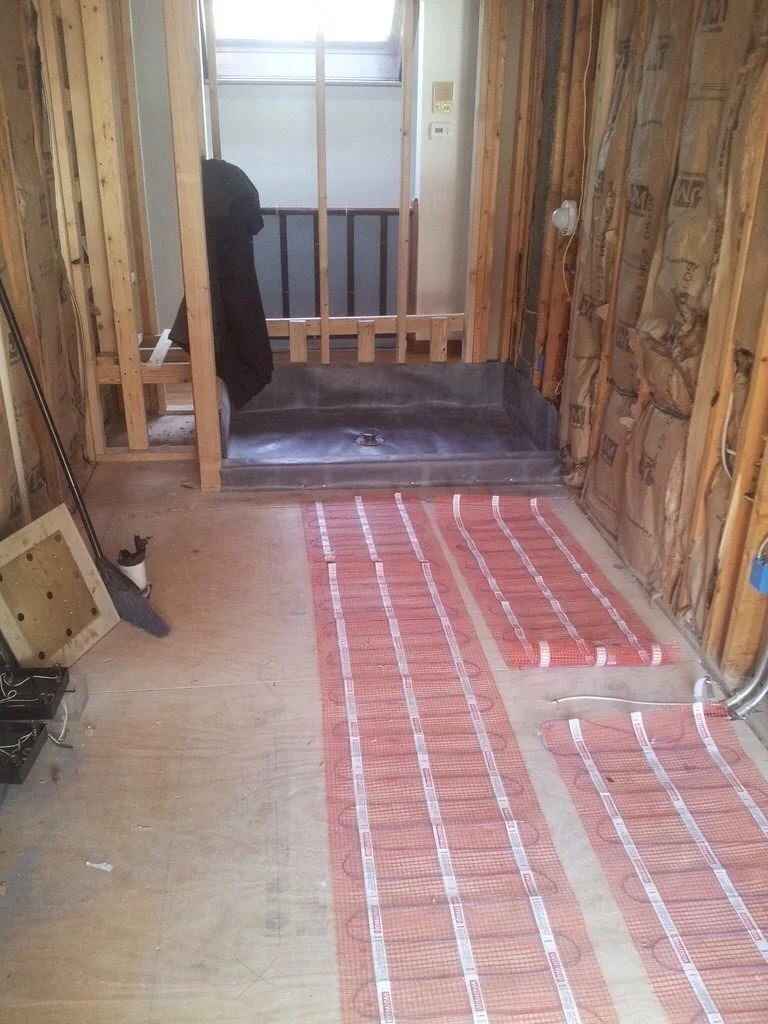 New primary bath with in floor heating
