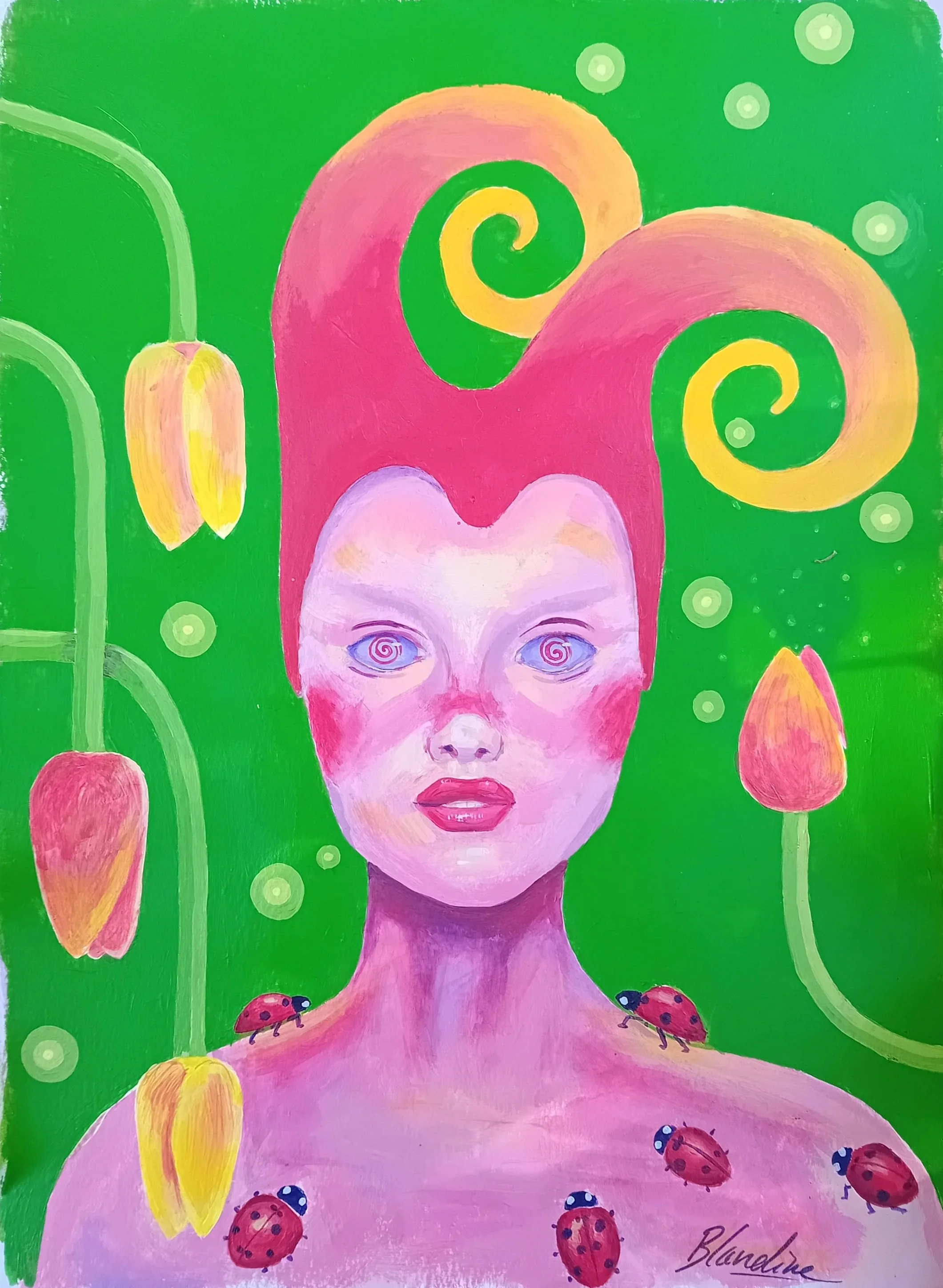 Femme aux coccinelles