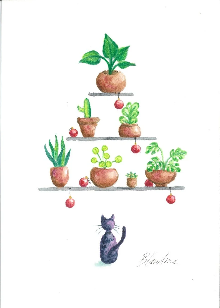 noël - chat et sapin