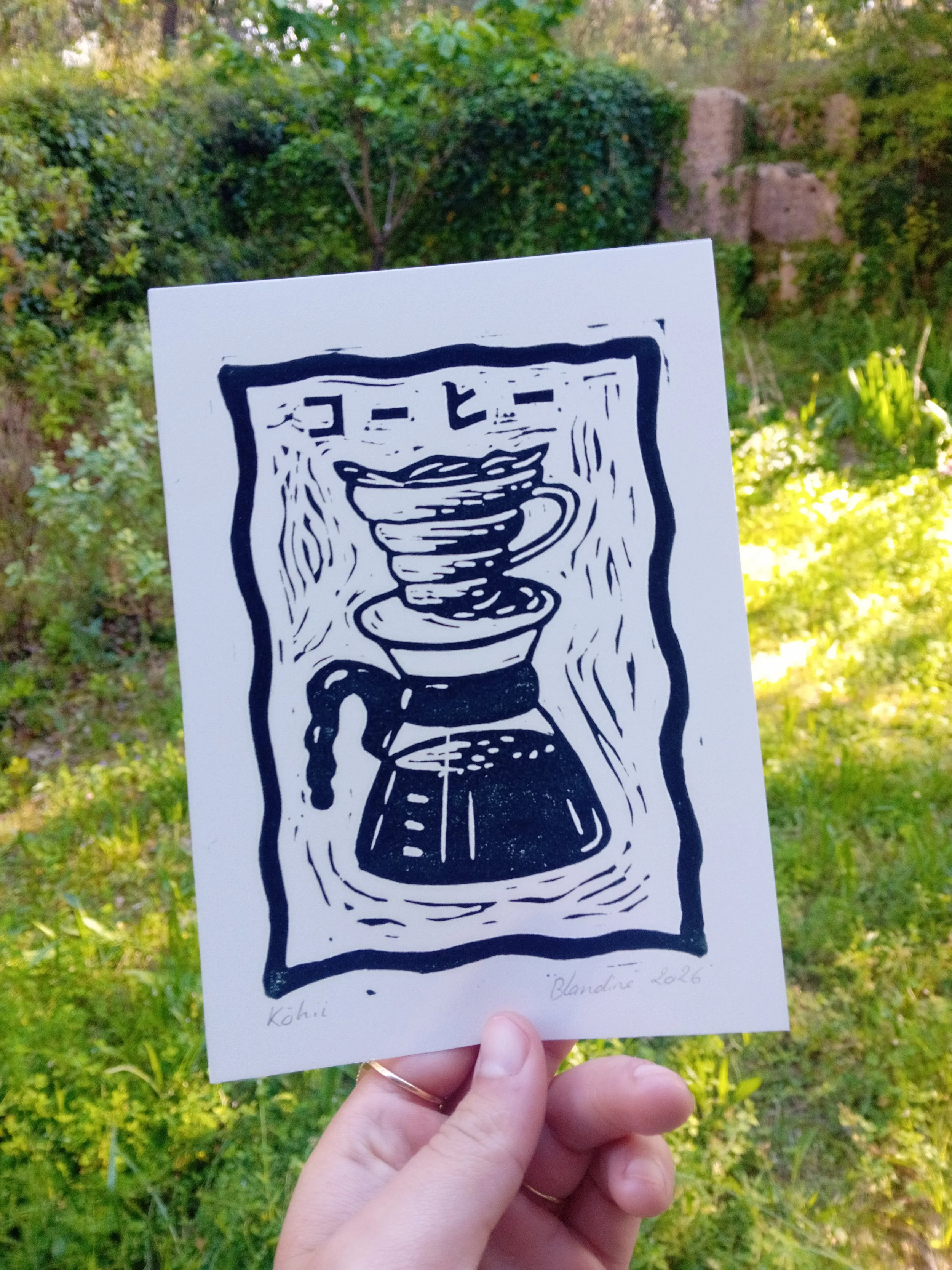 café filtre "koohii" - linogravure