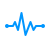 A light blue line representing a heartbeat or pulse on a white background.