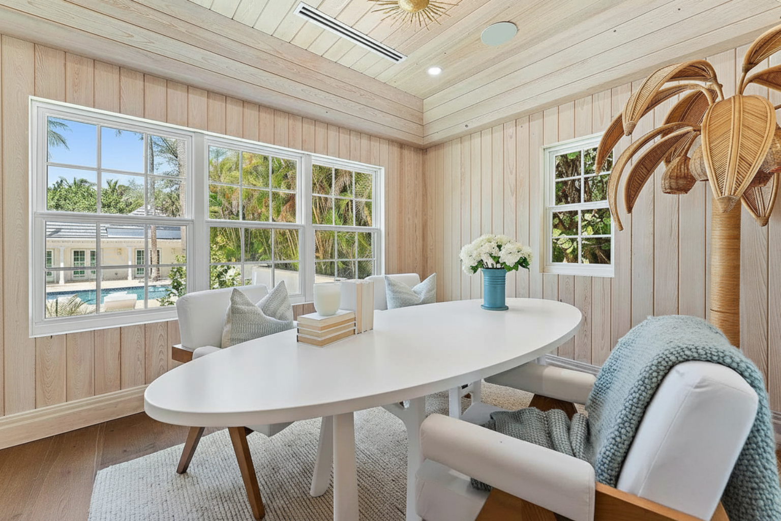 beach like office with wood walls