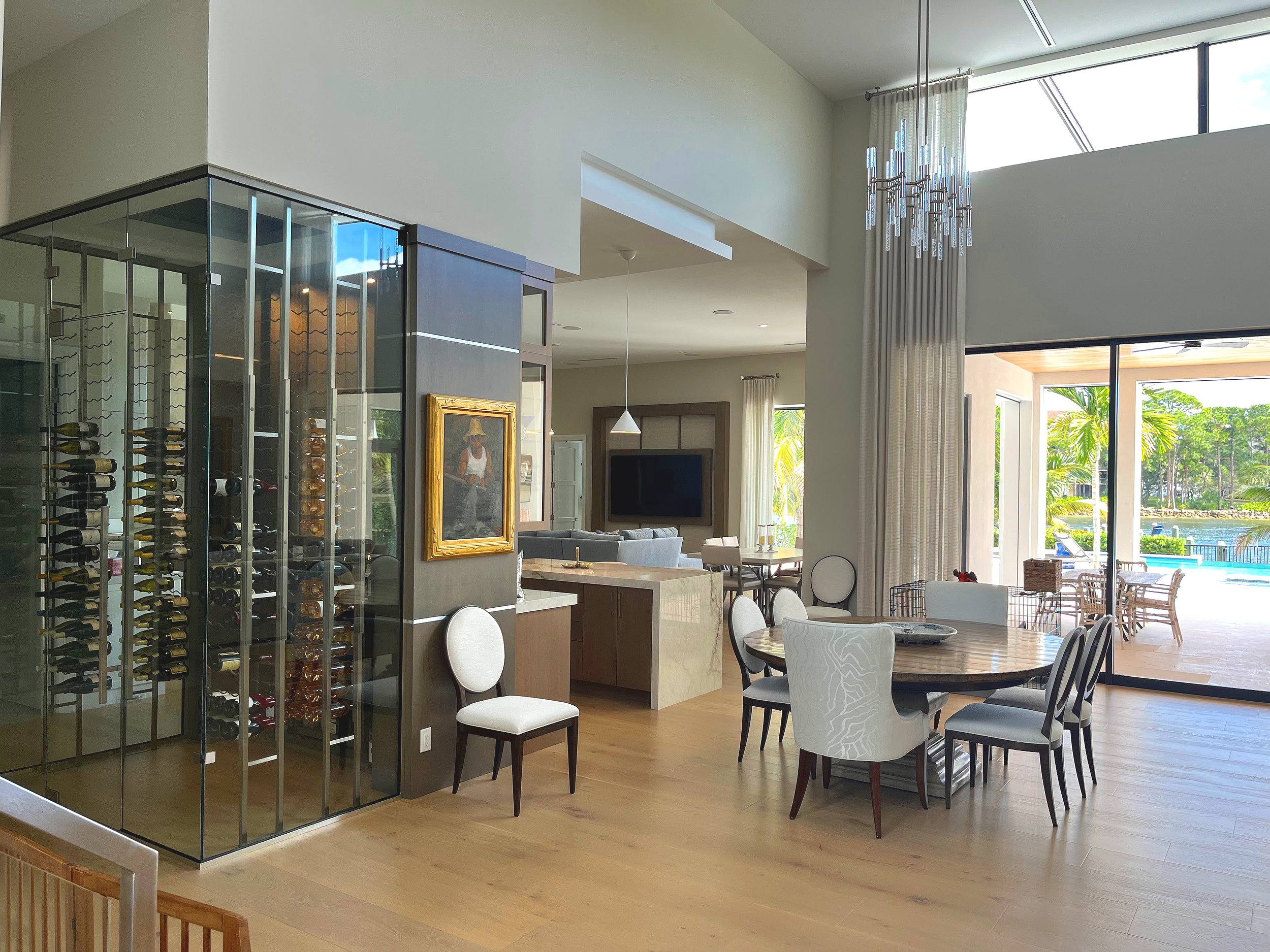 Palmwood custom home in Jupiter Florida inside wine room