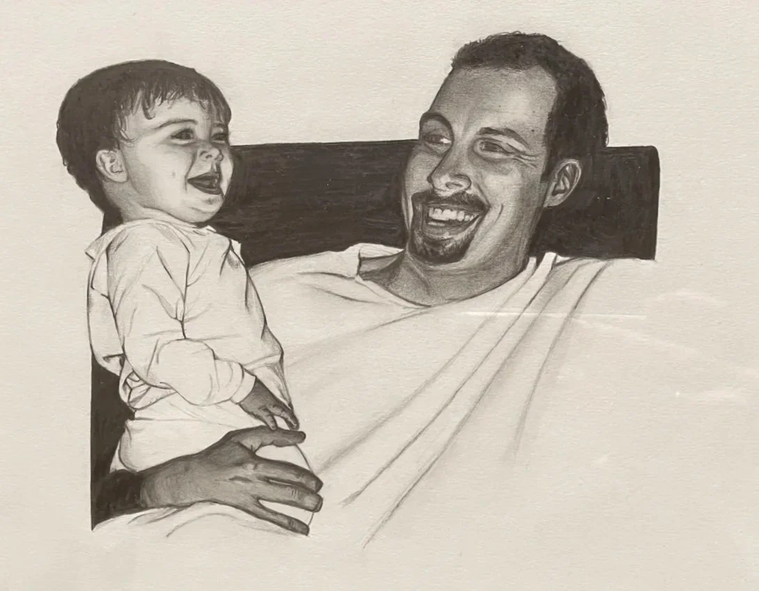 Graphite drawing of my dad & I
