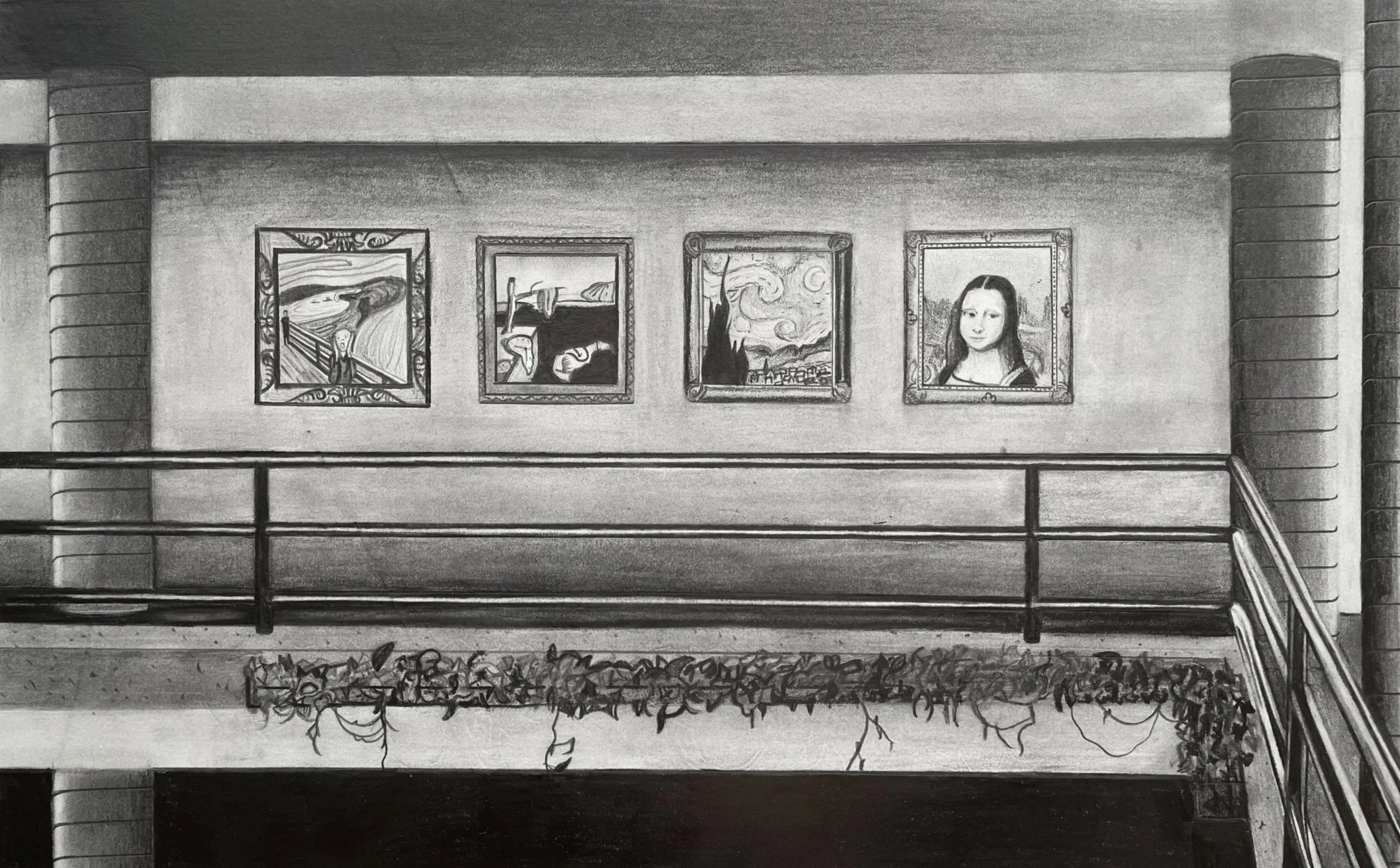 Graphite surrealist drawing