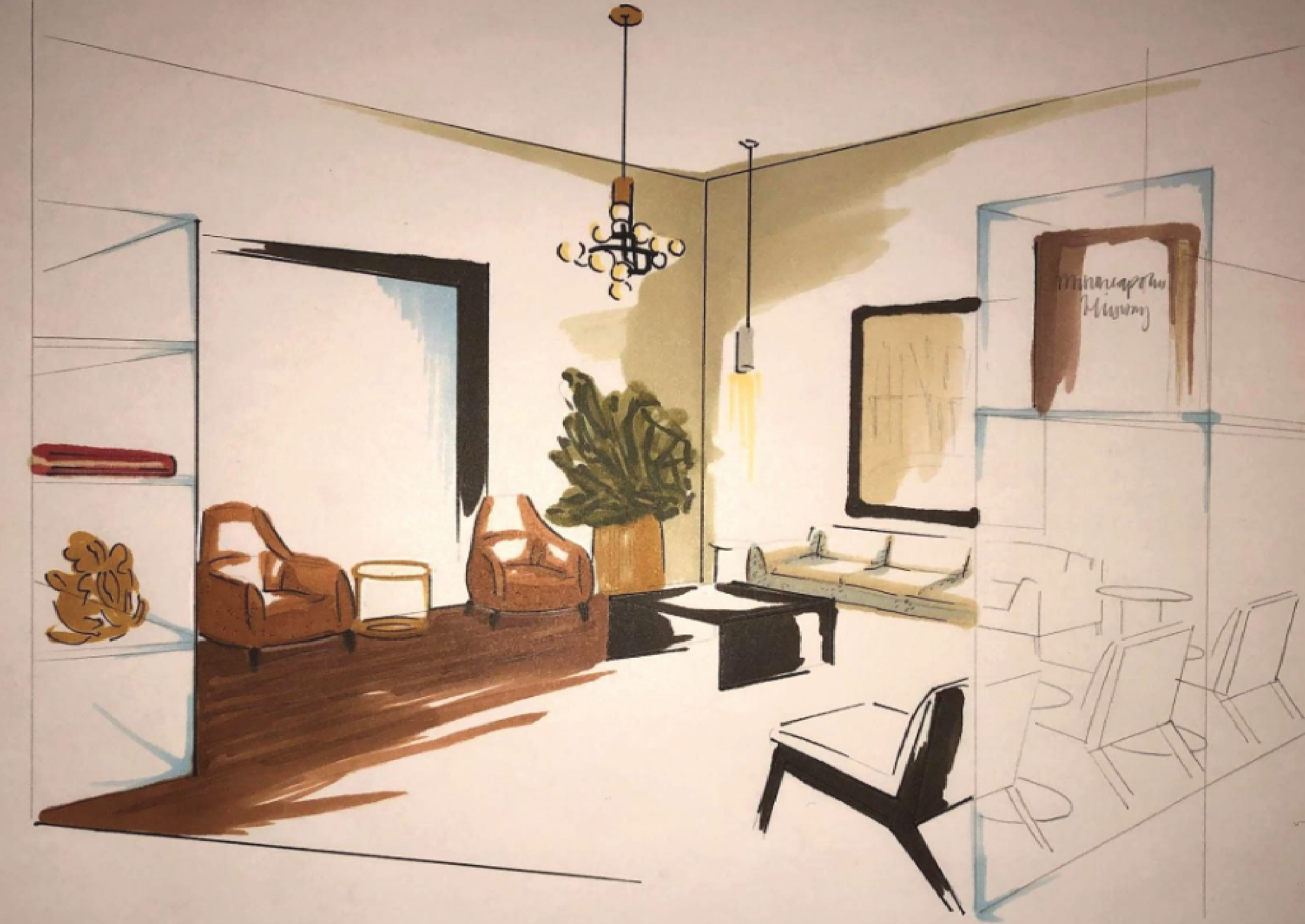lounge and historical exhibition