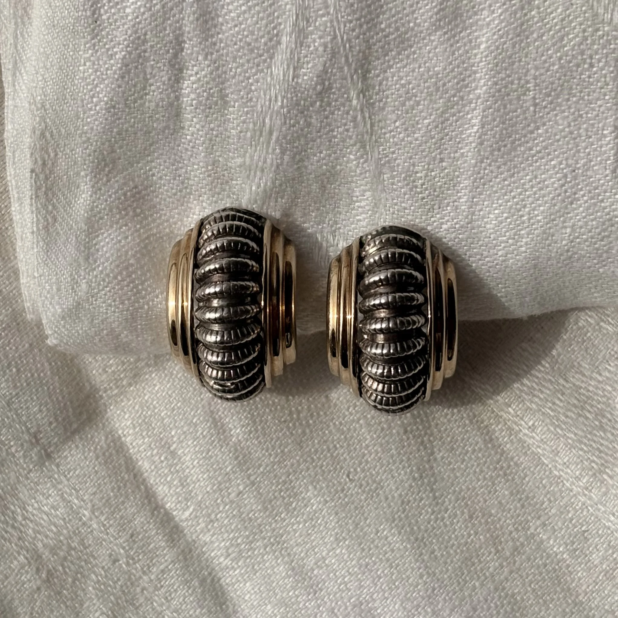 Alwand Vahan 14k Gold / Sterling Silver Huggie Hoop Earrings