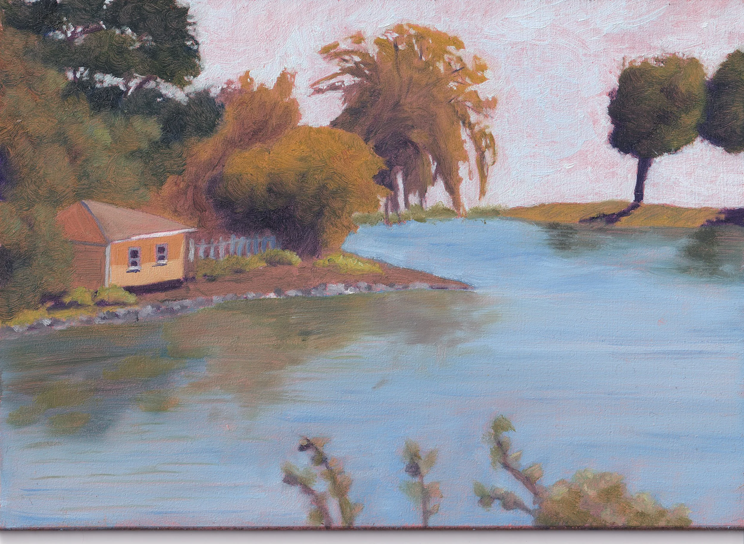 River House Original Oil Painting