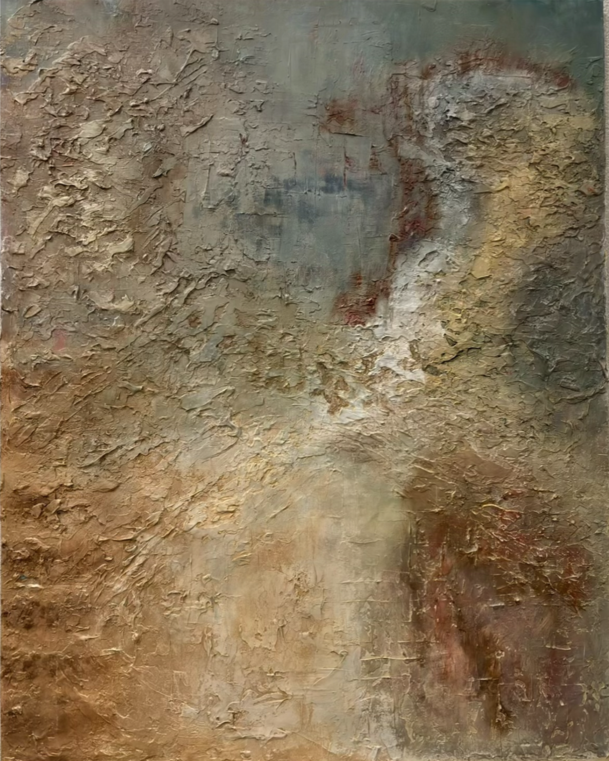 After The Heat   Surface Series  Acrylic and mixed media on canvas  Size: 60”x48”  Status: (Sold) Private Collection