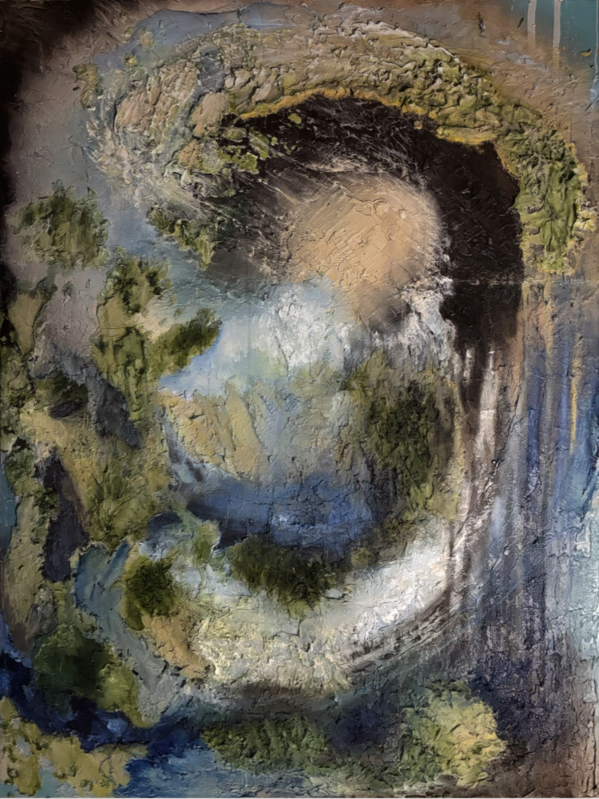 Mass in Motion  Surface Series  Acrylic and cementitious mixed media on canvas  Size: 48”x36”  Price: $3,500