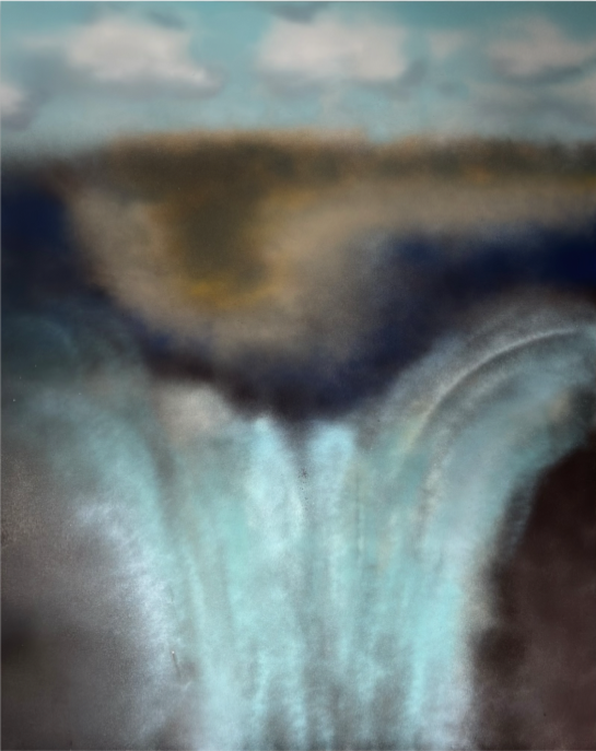 Where It Stops  Surface Series  Spray paint on canvas  Size: 60”×48”  Price: $4,500