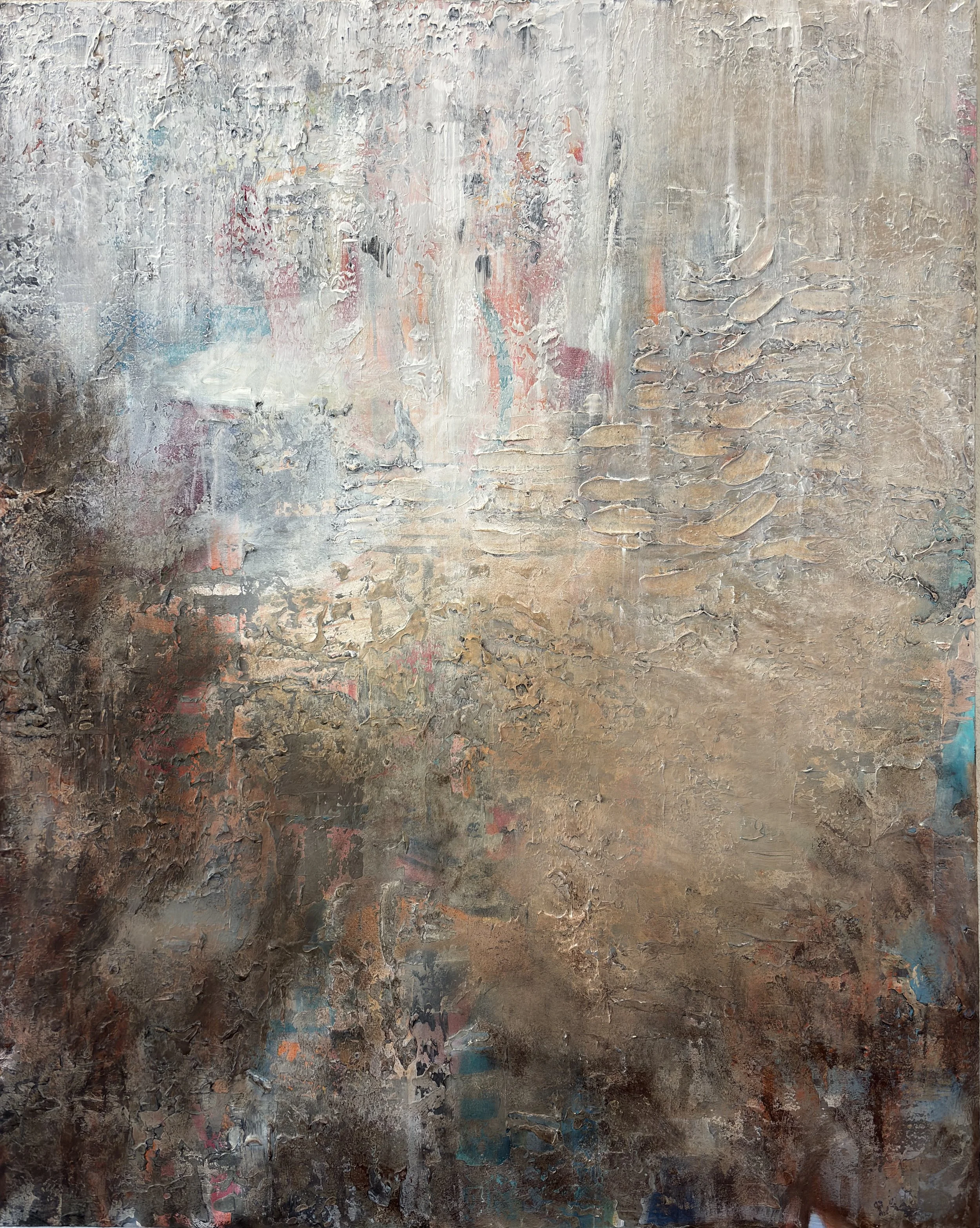 Before Doubt  Surface Series  Acrylic, spray paint, and mixed media on canvas  Size: 60”x48”  Price: $6,000