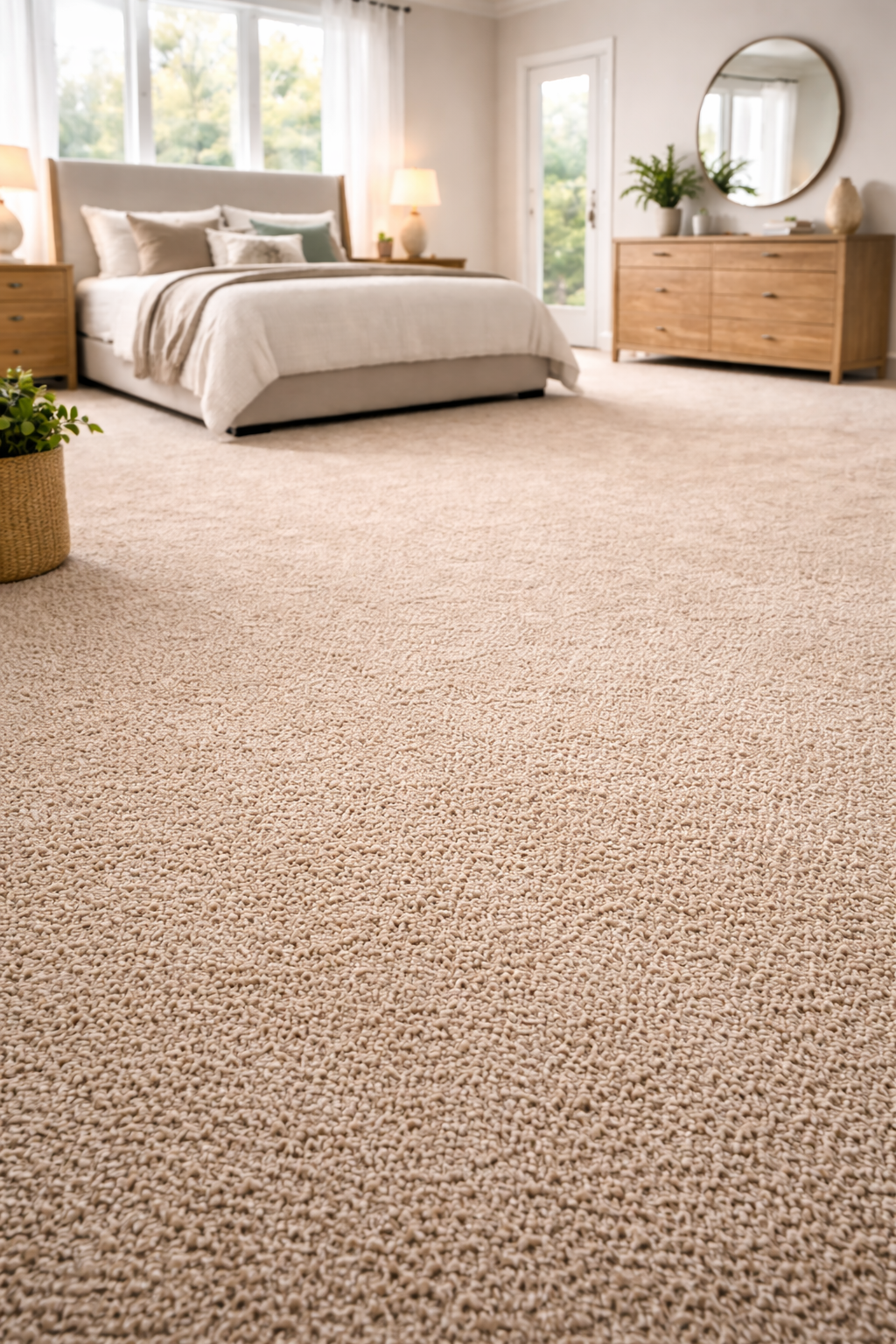 Professional carpet installation in a Napa CA home by Private Diamond Flooring