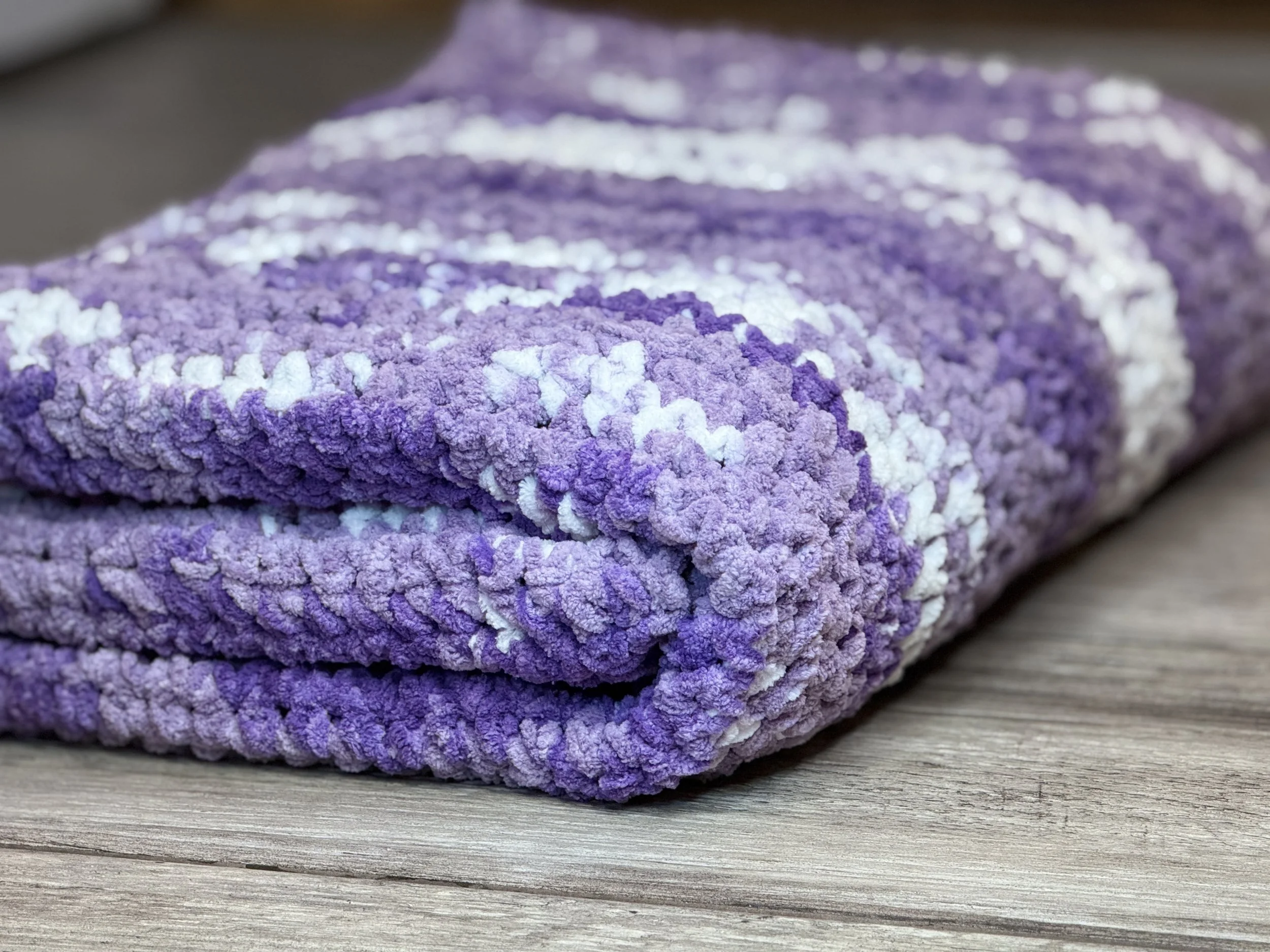 Lavender Handmade Crochet Blanket