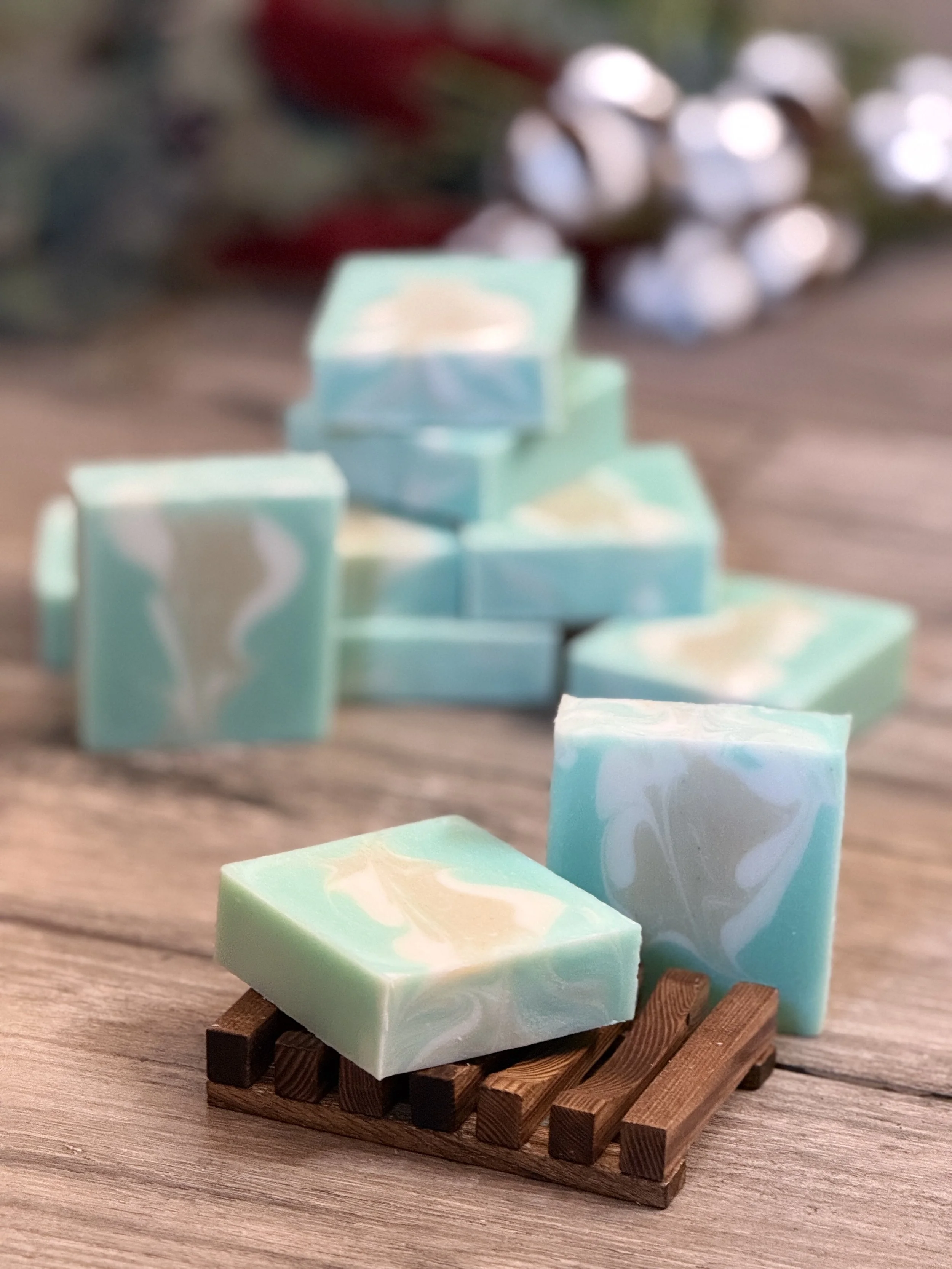 Handmade cucumber mint beef tallow soap bar