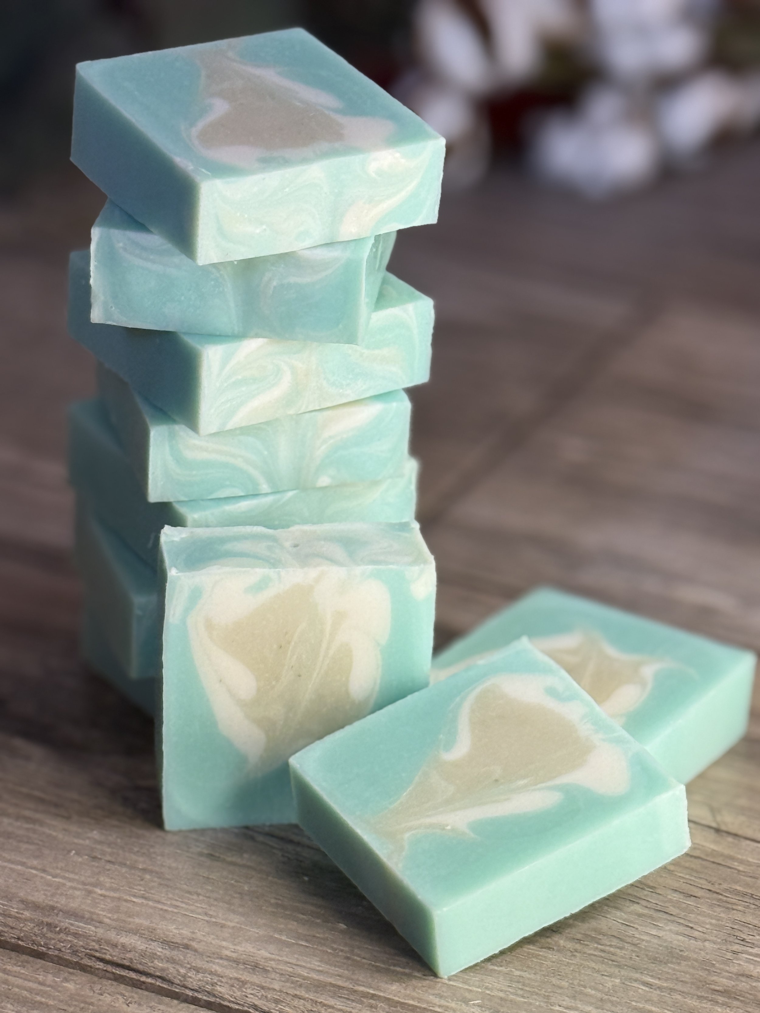 Handmade beef tallow soap ingredients including tallow, olive oil, coconut oil, and shea butter