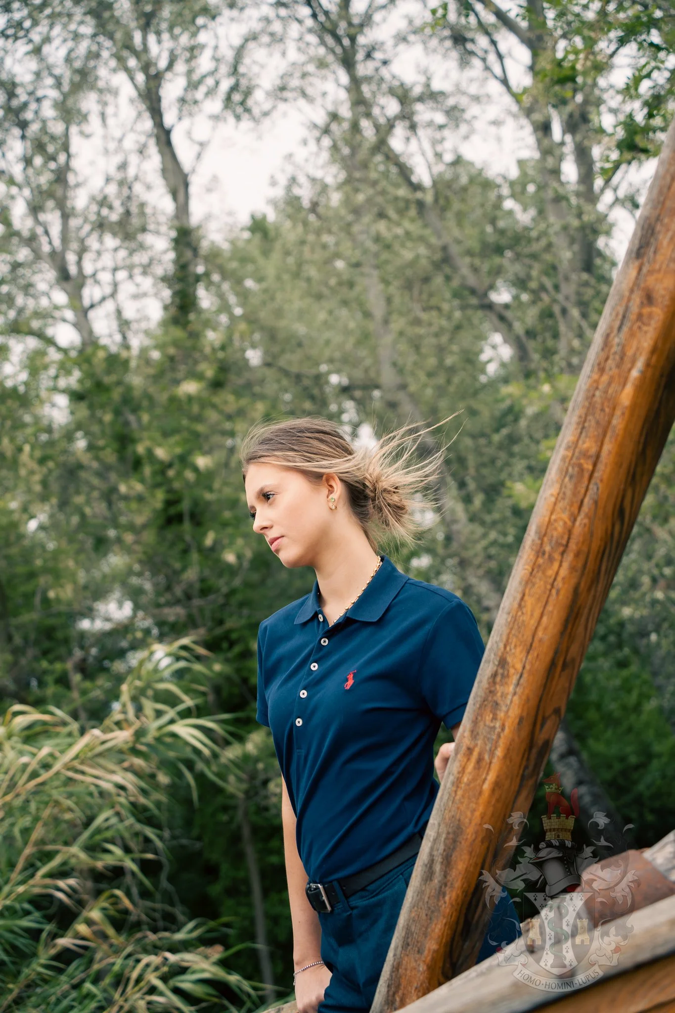 Artistic portrait of the handler by the traditional wooden boat named "Carreton.
