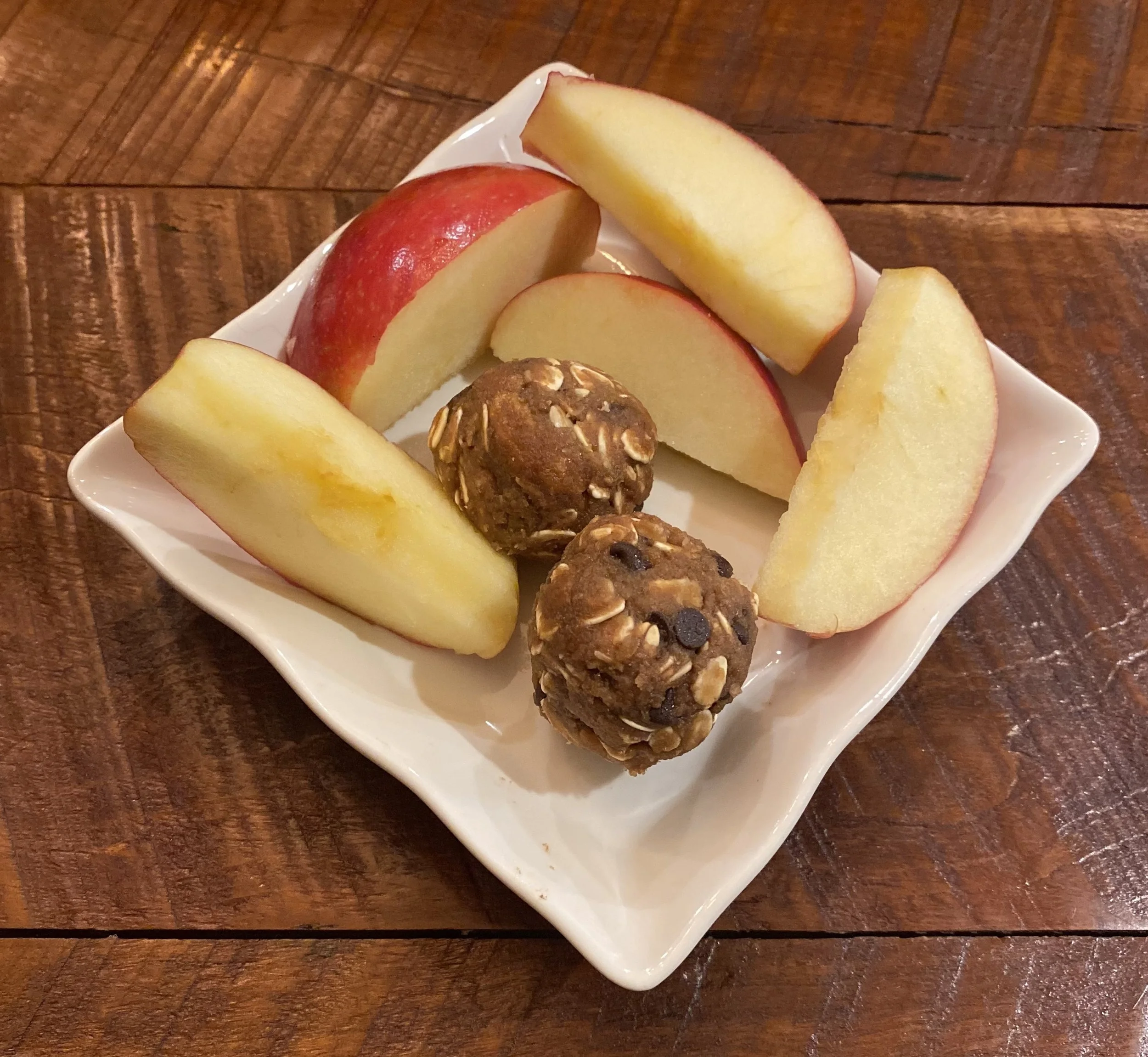 homemade protein bites with apples
