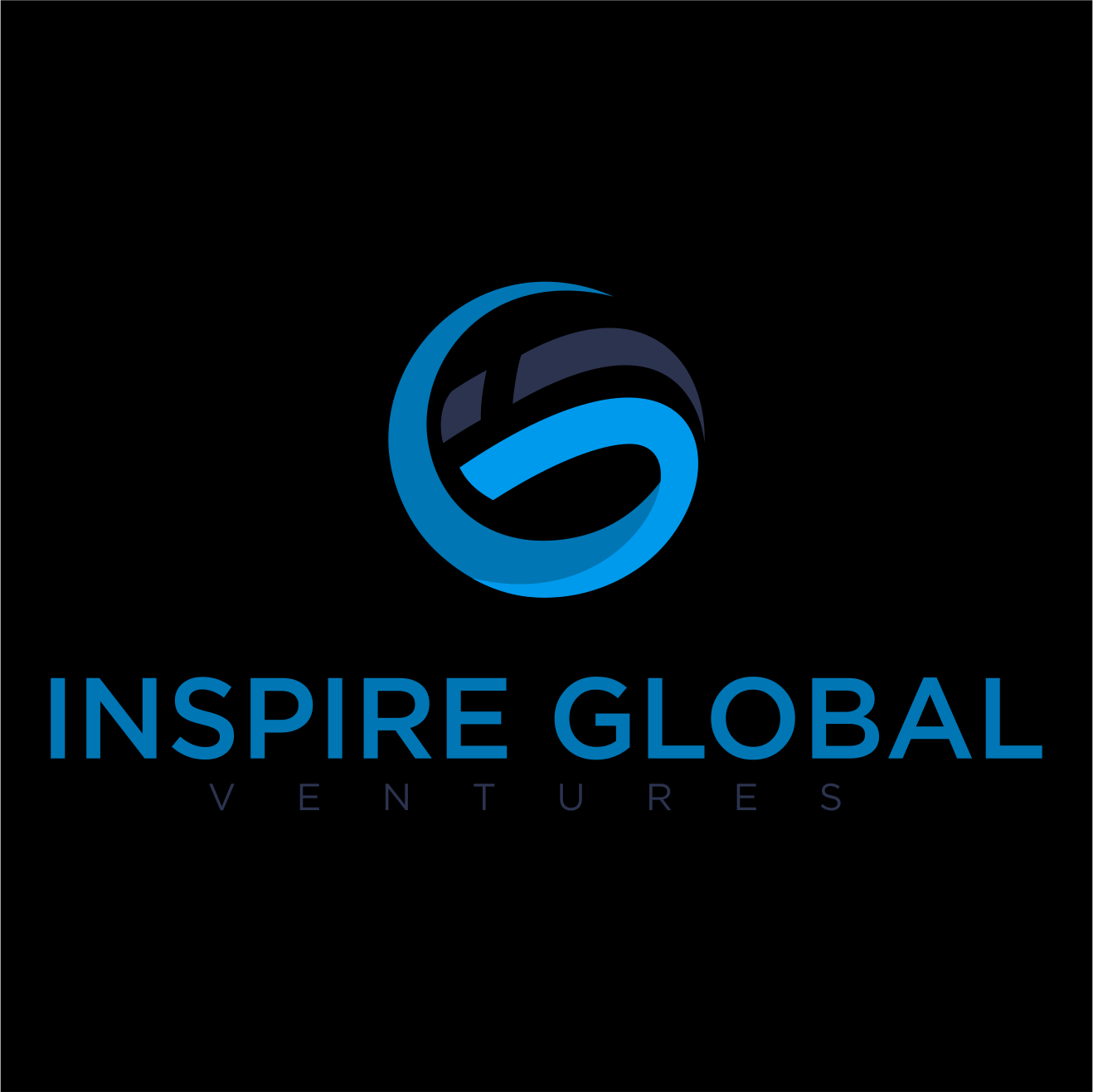 Logo for Inspire Global Ventures featuring a stylized blue and black circular emblem with the words 'INSPIRE GLOBAL' in blue and 'VENTURES' in smaller black font beneath.
