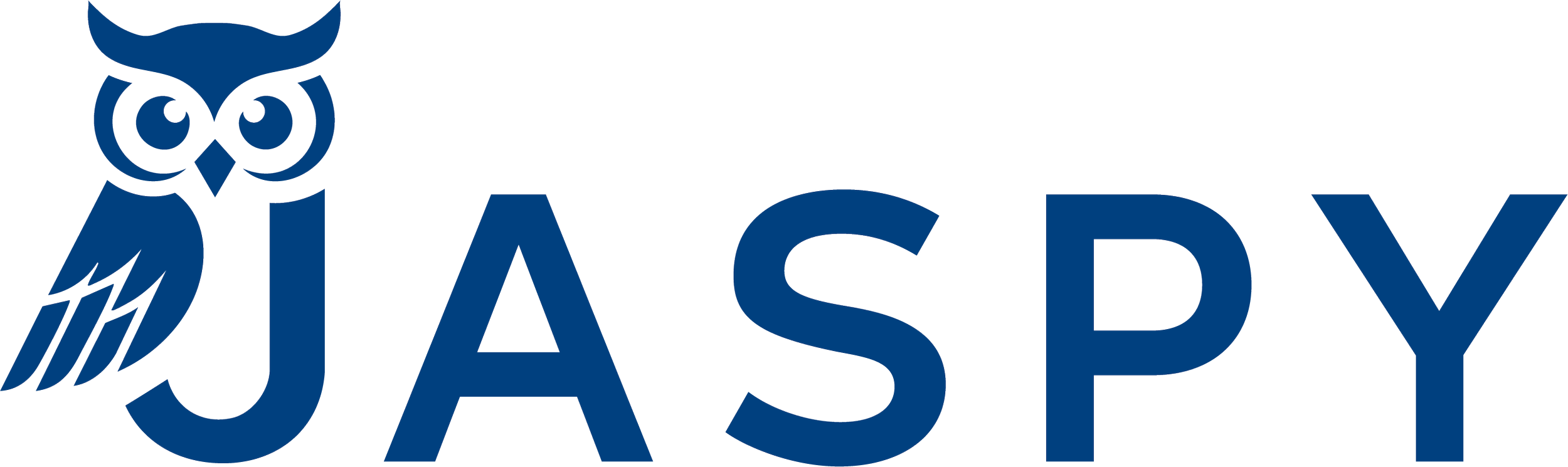 The JASPY logo featuring an owl and the word 'JASPY' in blue text.