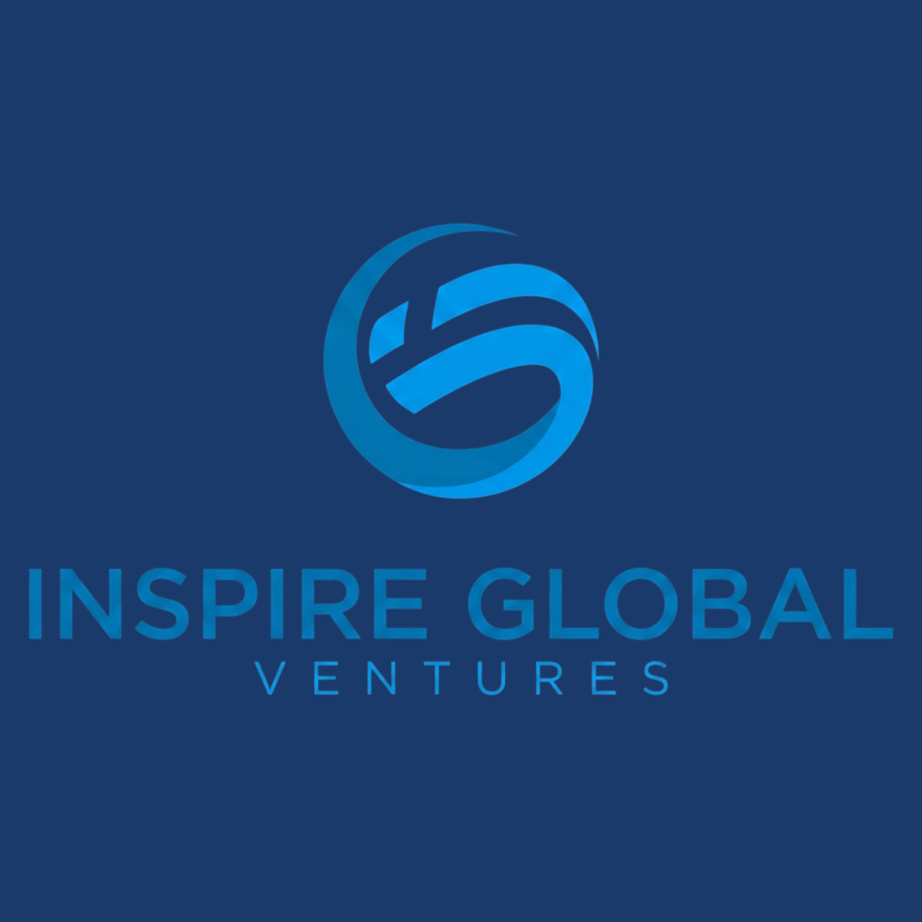 The Inspire Global Ventures logo features a stylized circular emblem with a blue and black abstract design, accompanied by the text 'INSPIRE GLOBAL' in bold blue uppercase letters and 'VENTURES' in smaller black uppercase letters underneath.