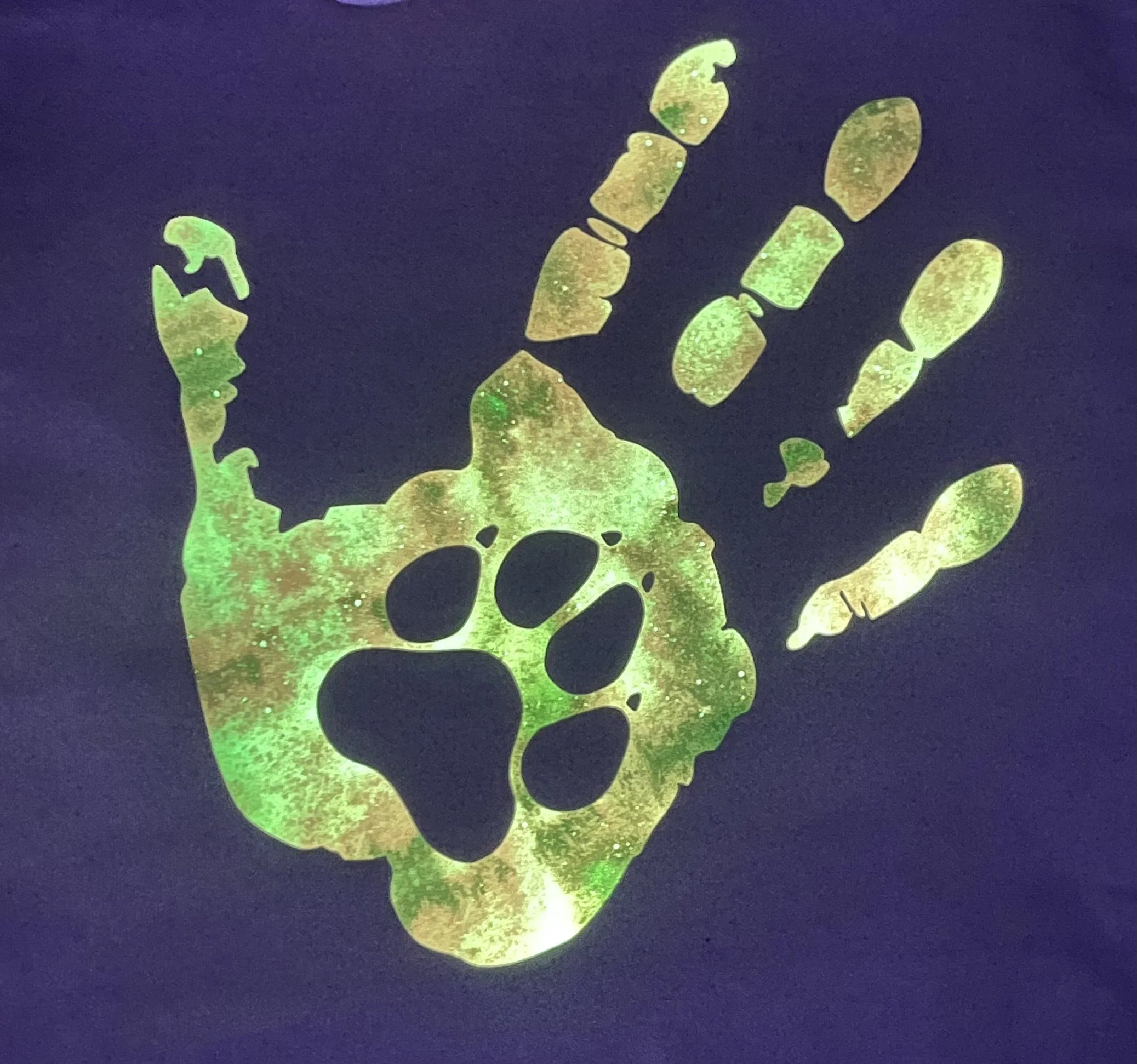 Canvas Tote with paw handprint