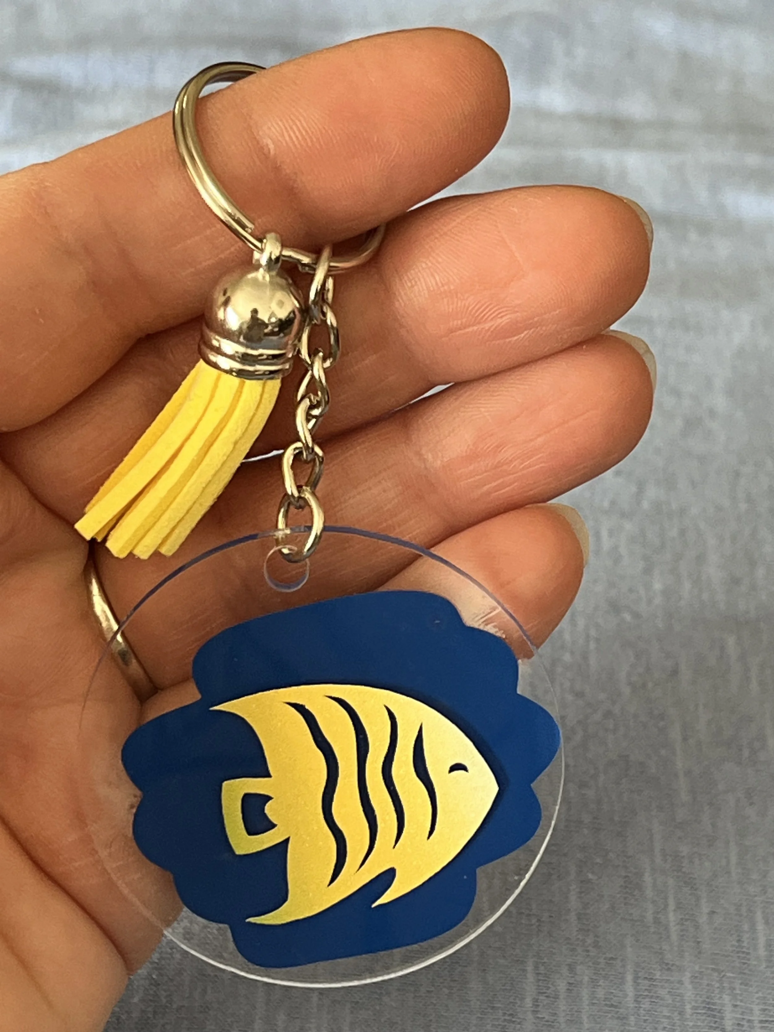 Fish Keychain Acrylic Vinyl