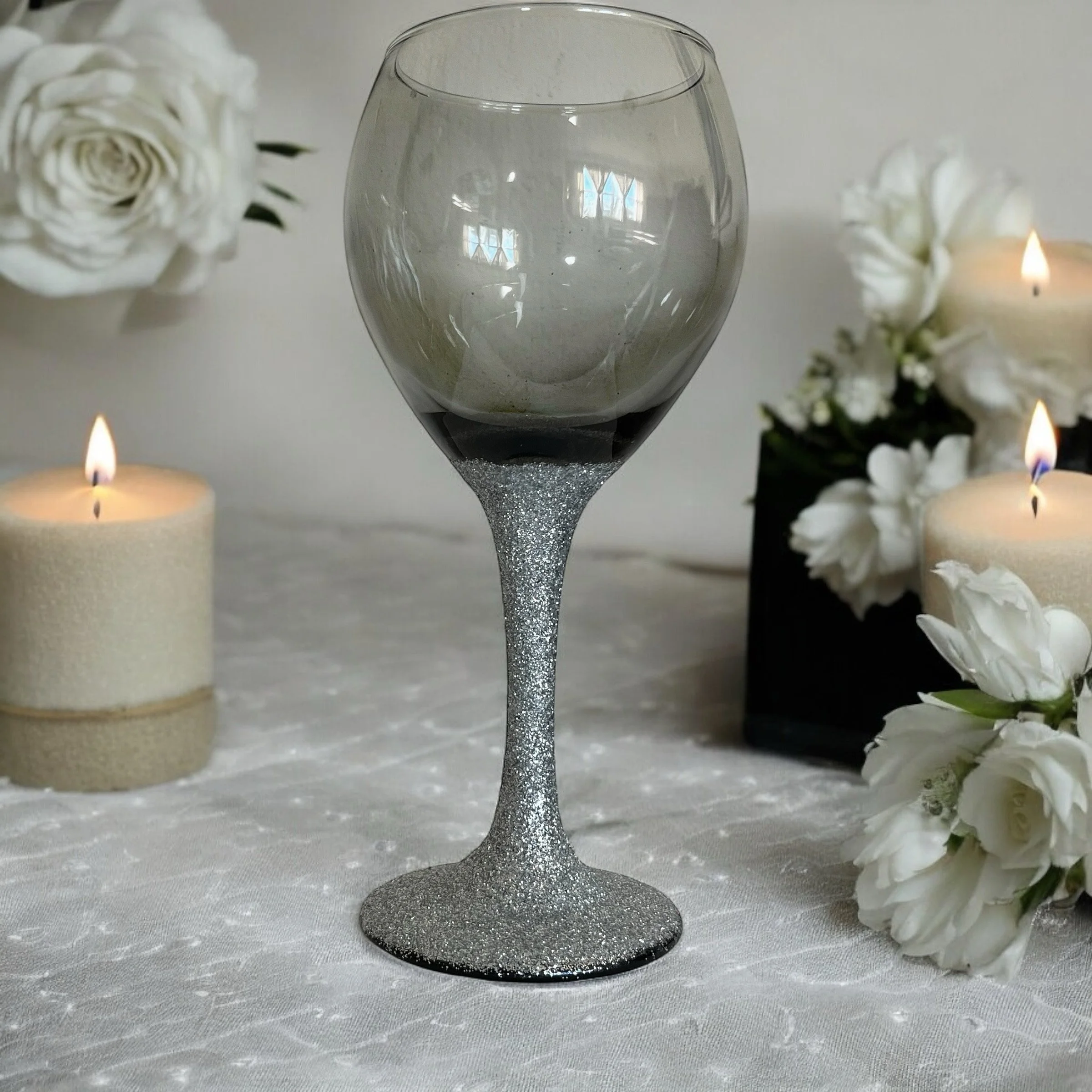 Glitter Stemned Wine Glass