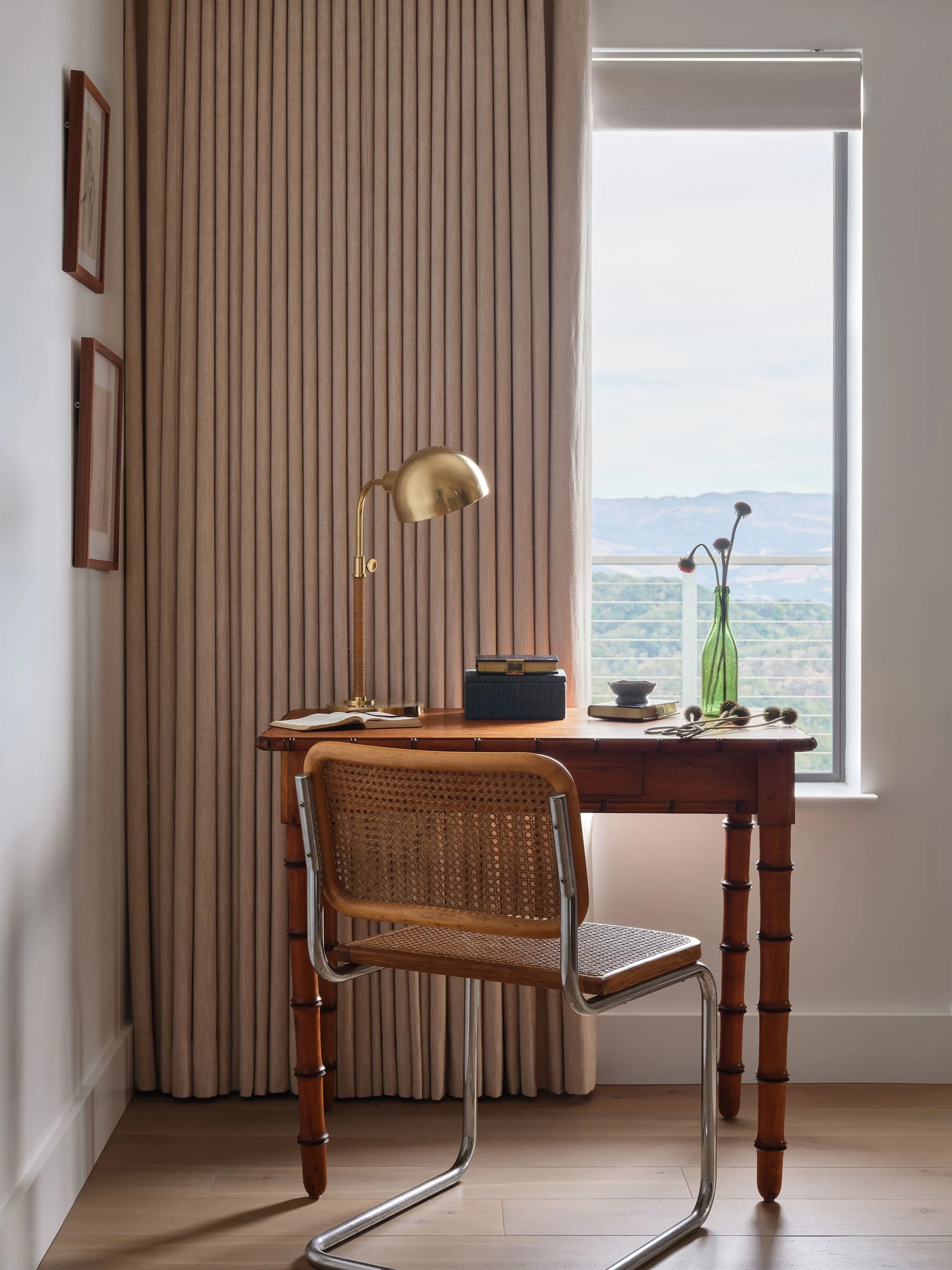 Custom window treatment of blackout drapery in Healdsburg.