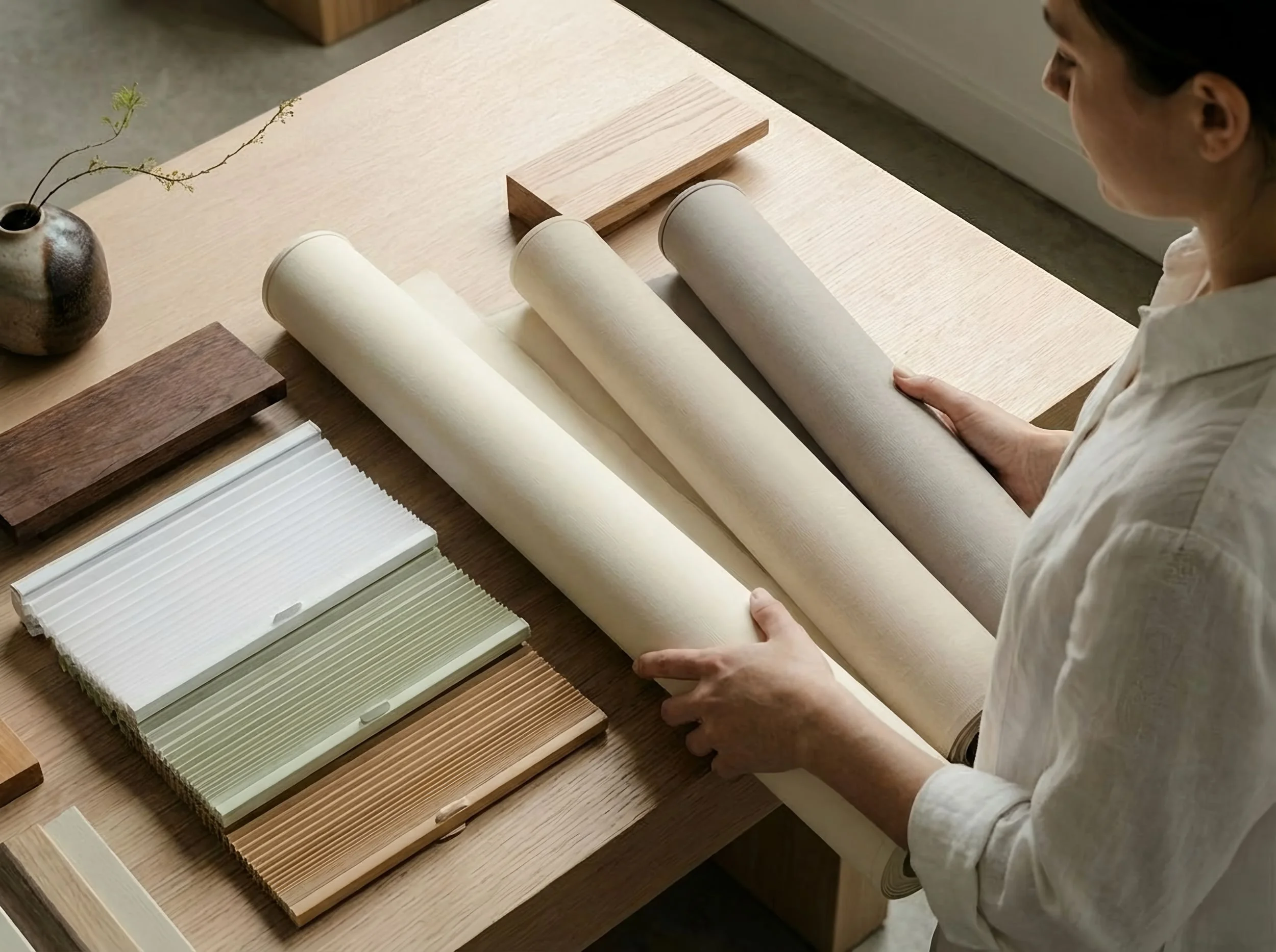 Different samples for window treatment options