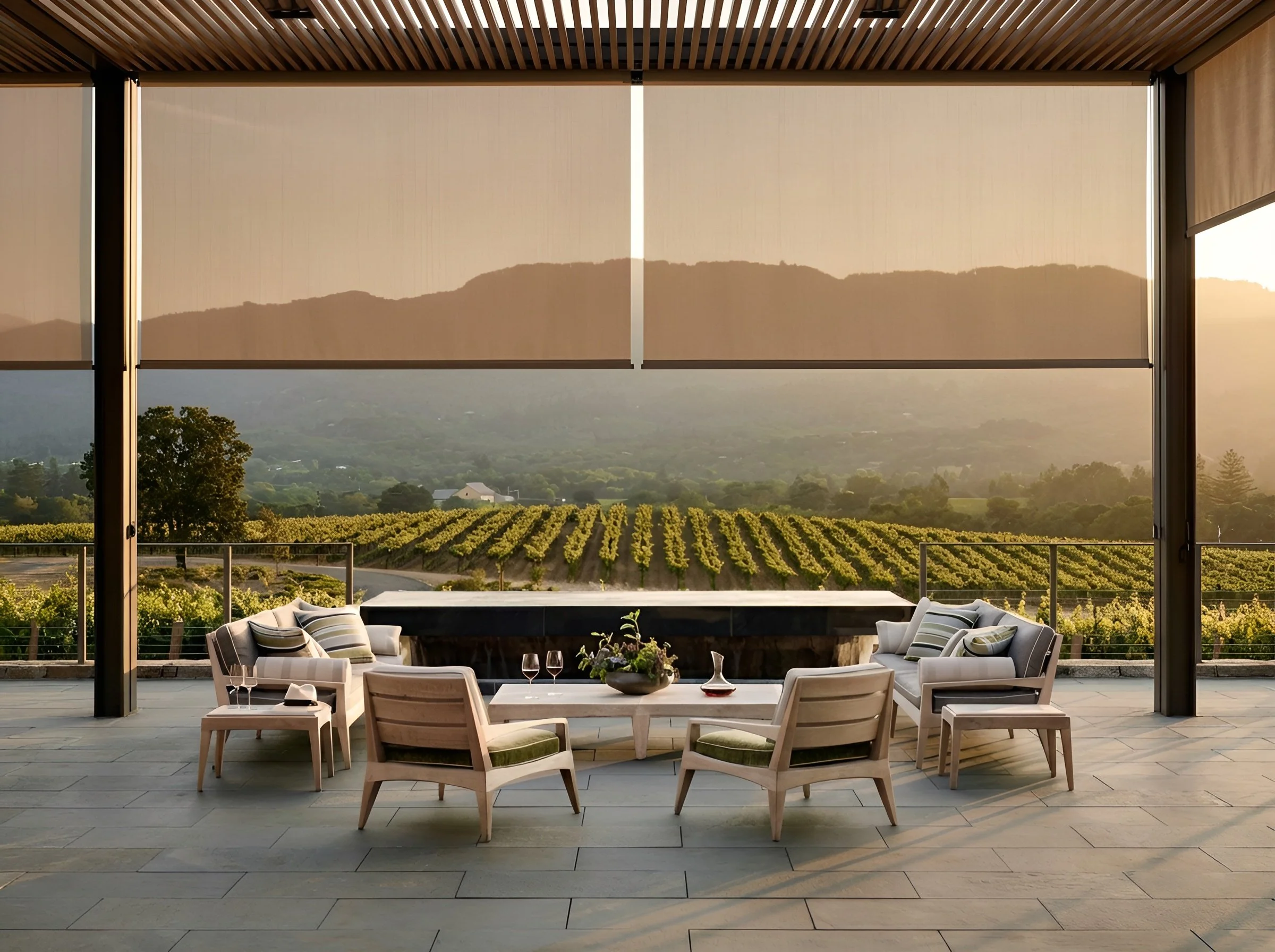 Commercial Shade install for a winery in Napa valley