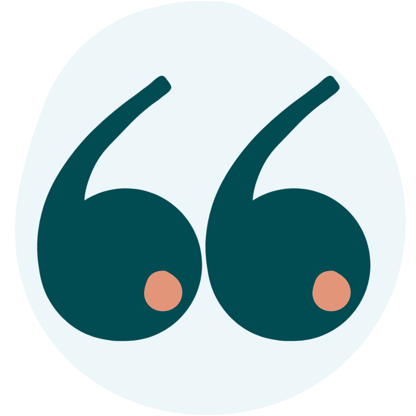 Two stylized cherries with dark green stems and pinkish circular highlights, set against a light background inside a circular frame.