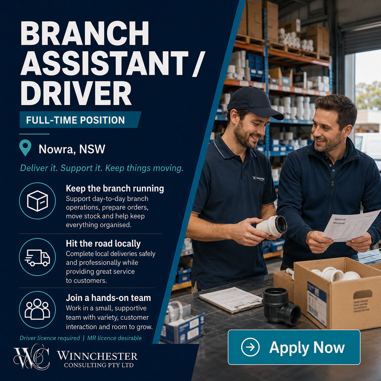 Branch Assistant / Driver – Full-Time | Nowra, NSW