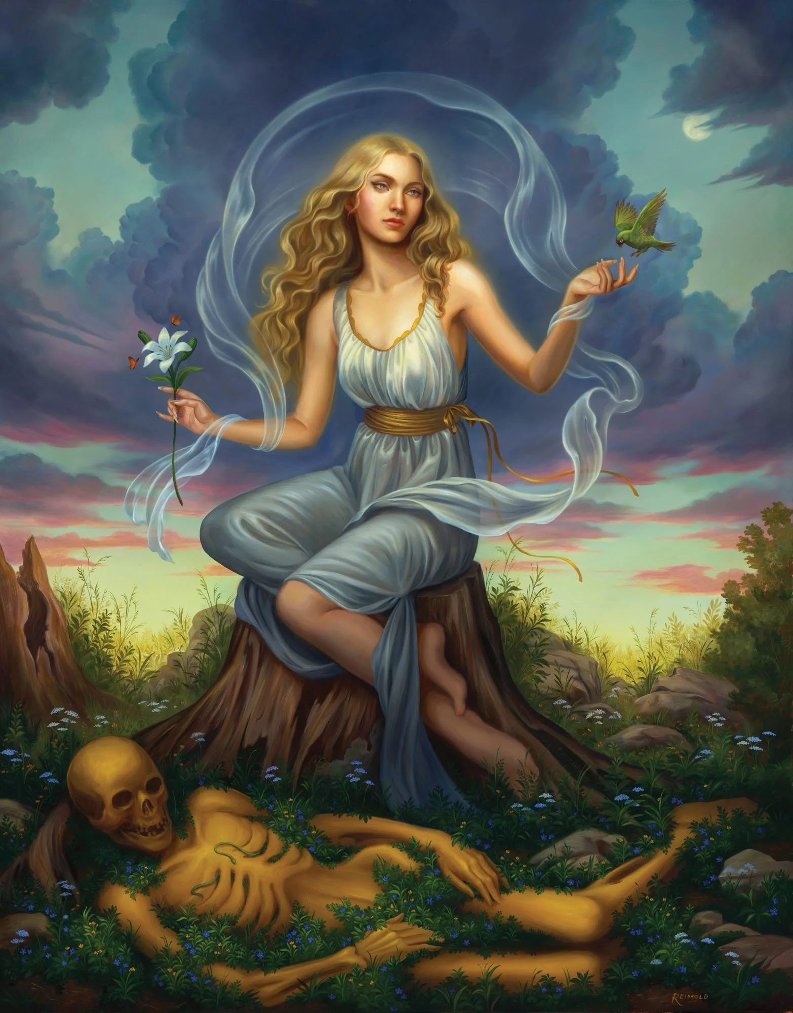 Death and the Maiden, 22x28, oil on board