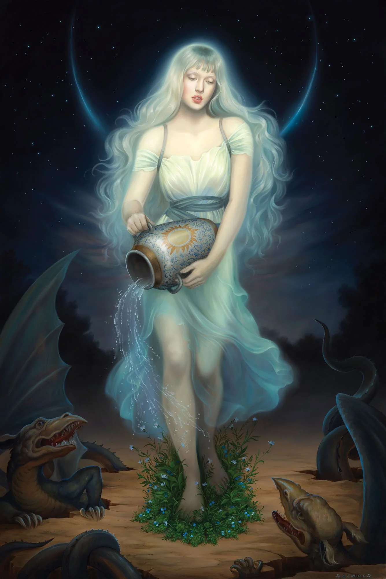 the Night gardener, 20x30, oil on board