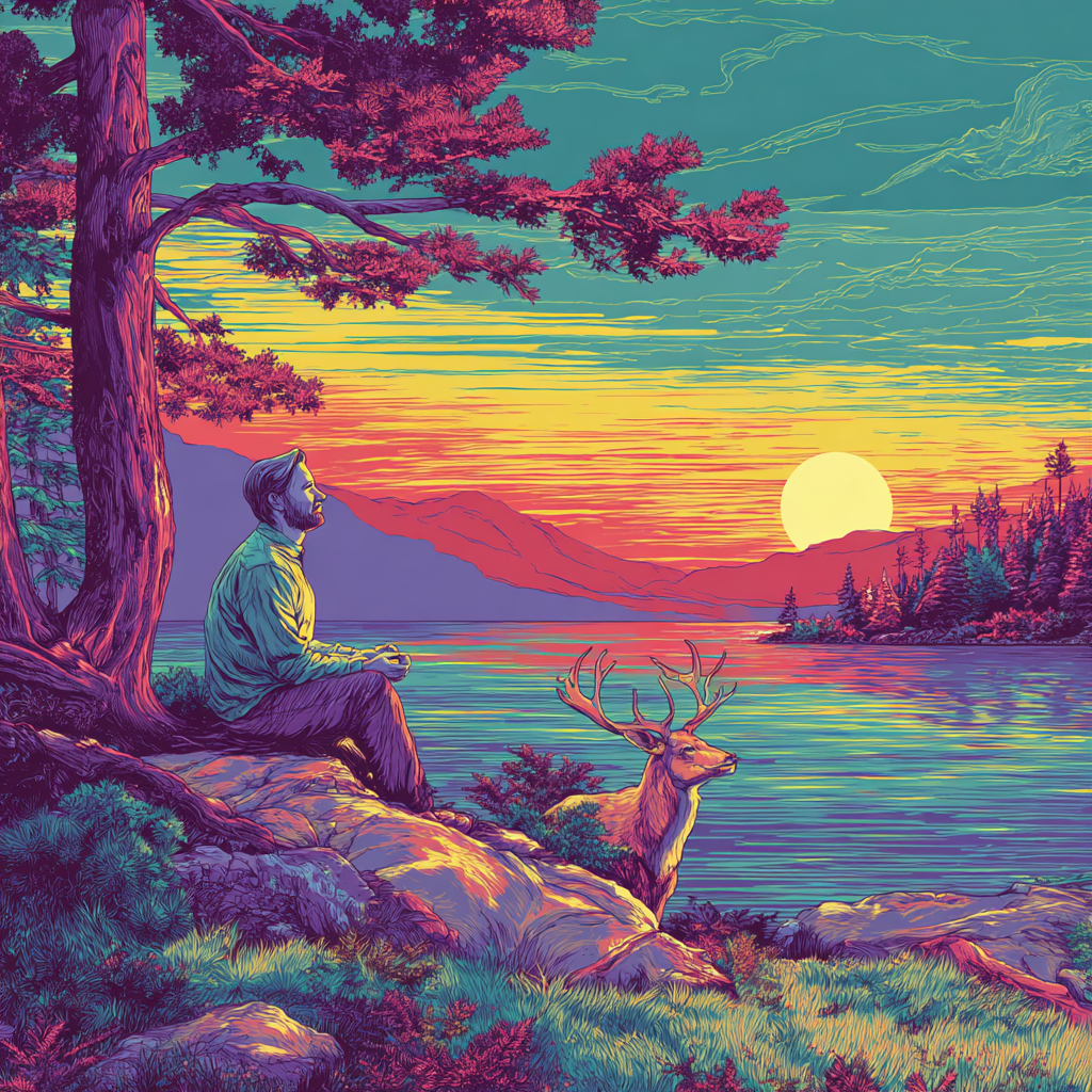 Man pondering spiritual existance