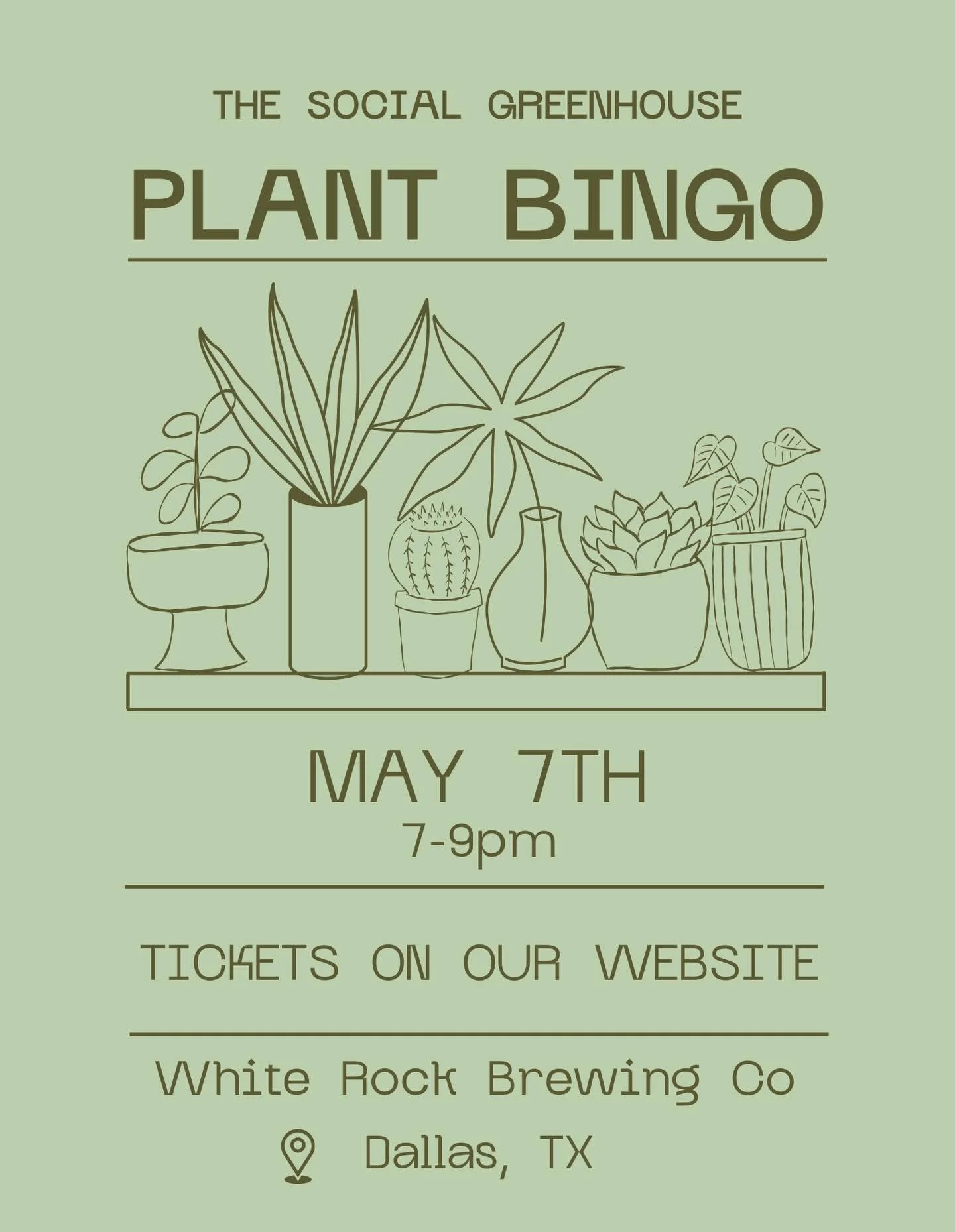 Back at White Rock Brewing!! Come play plant bingo and bring back a new house plant for yourself. We play 10 rounds of bingo, 15+ winners, and everyone is guaranteed a plant. Pair that with the delicious craft beer and bites for a perfect night out.