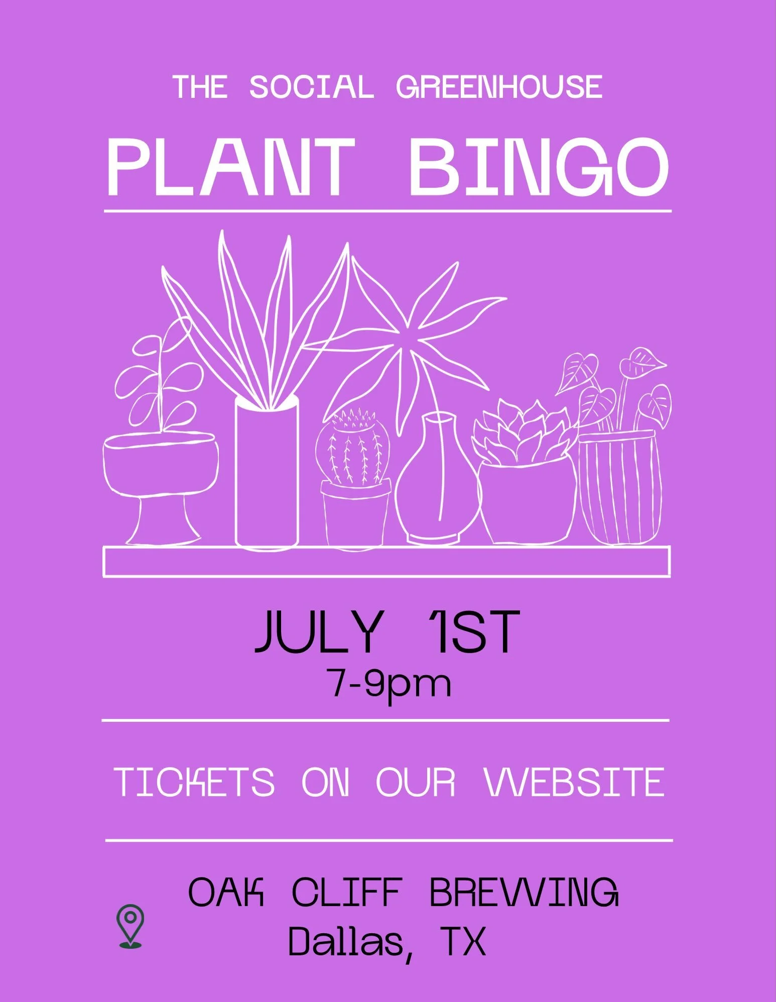 Bingo with Social Greenhouse is swinging back to Oak Cliff Brewing not once, but twice in July!

Ticket 🔗 in bio