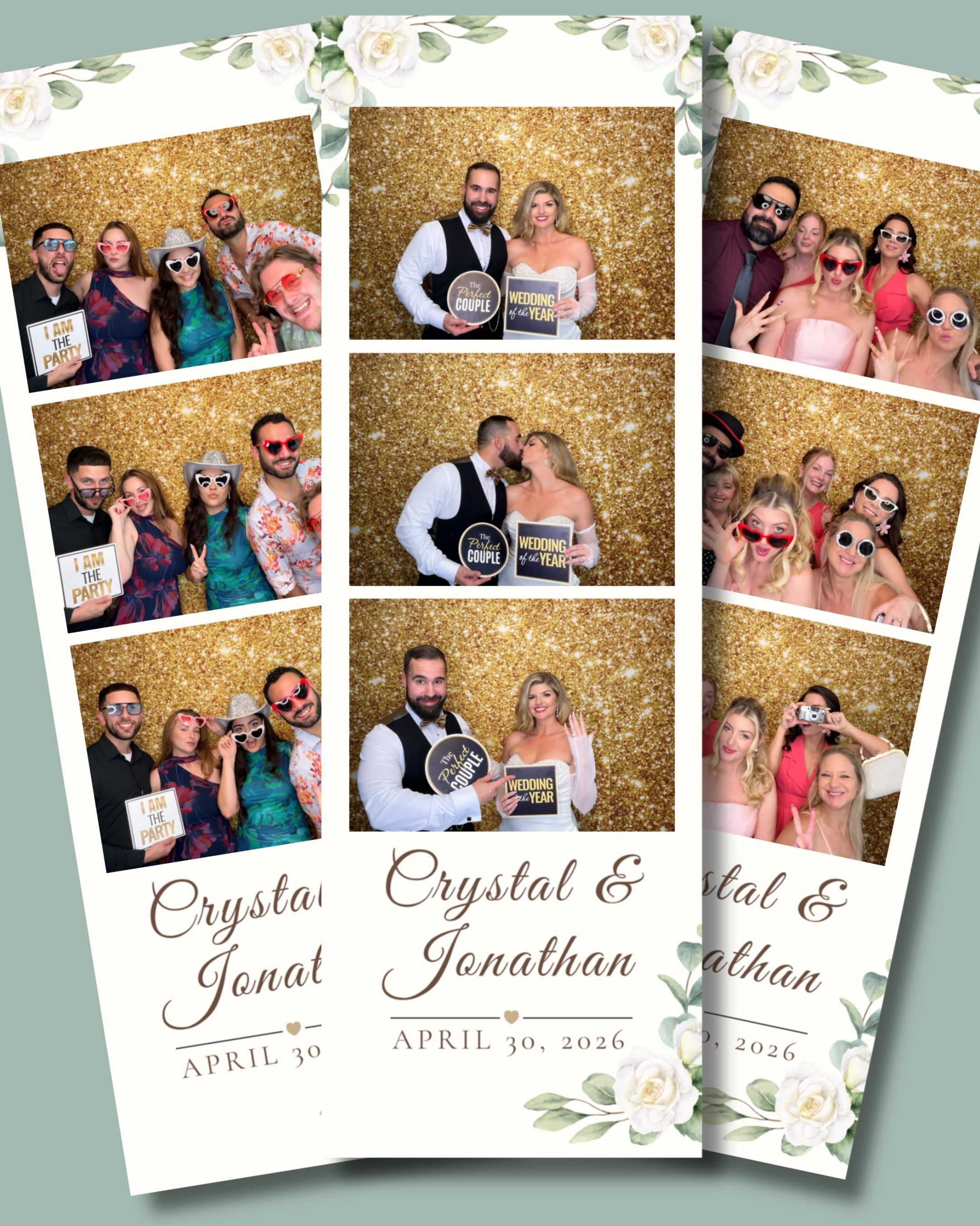 Custom 2x6 Photo Booth print strips from Pop & Pose Events for weddings, birthdays, corporate events, and school functions. Serving Oviedo and the surrounding Central Florida area.