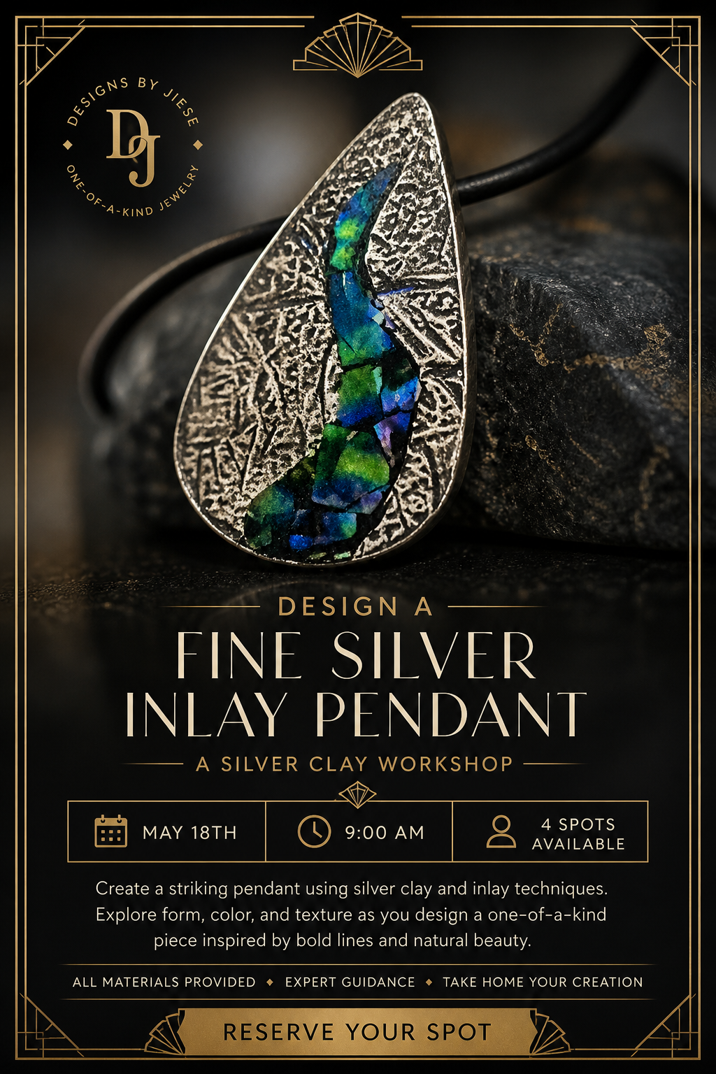 Design a Fine Silver Inlay Pendant