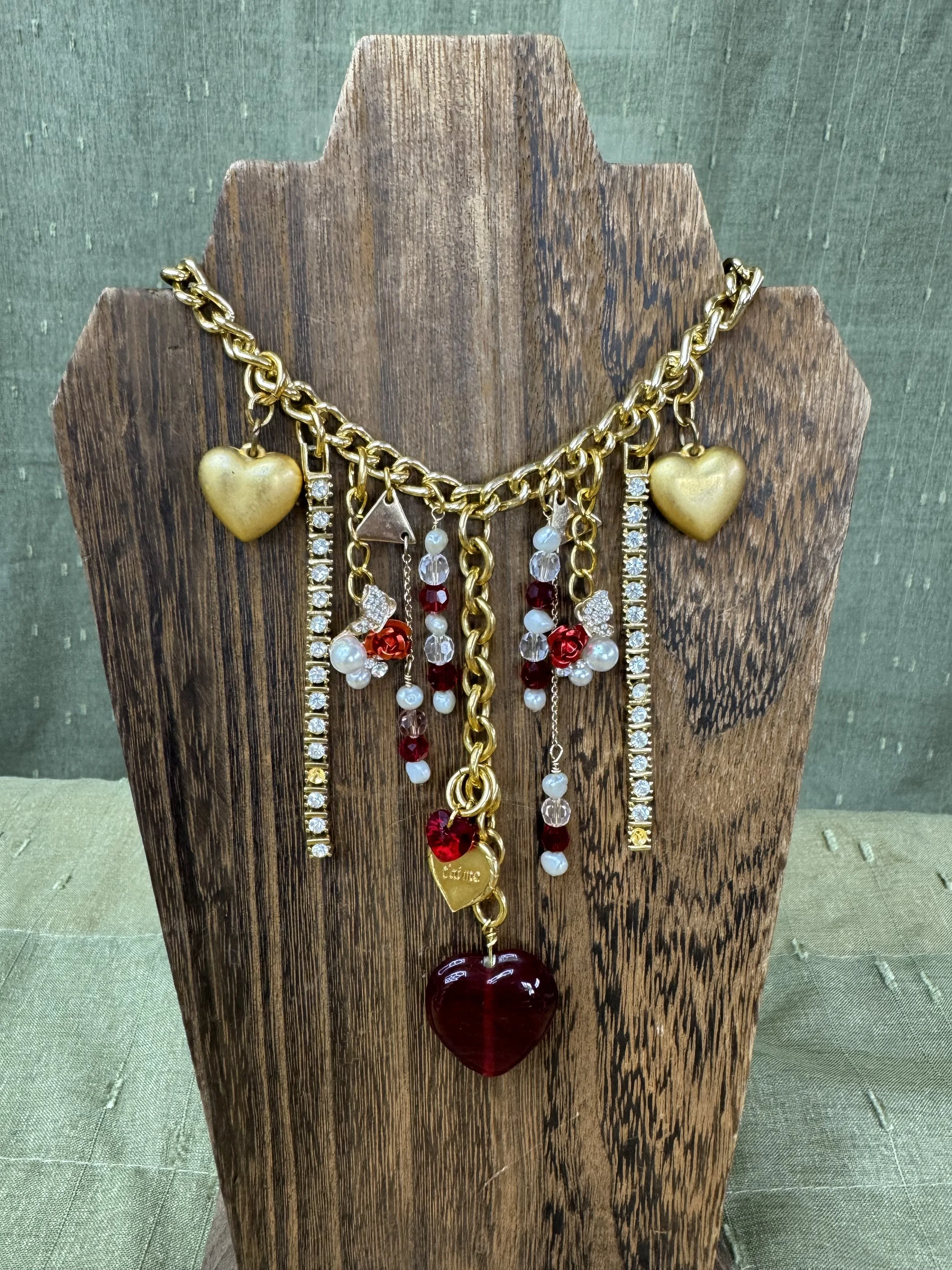 Golden Heart Charm Necklace