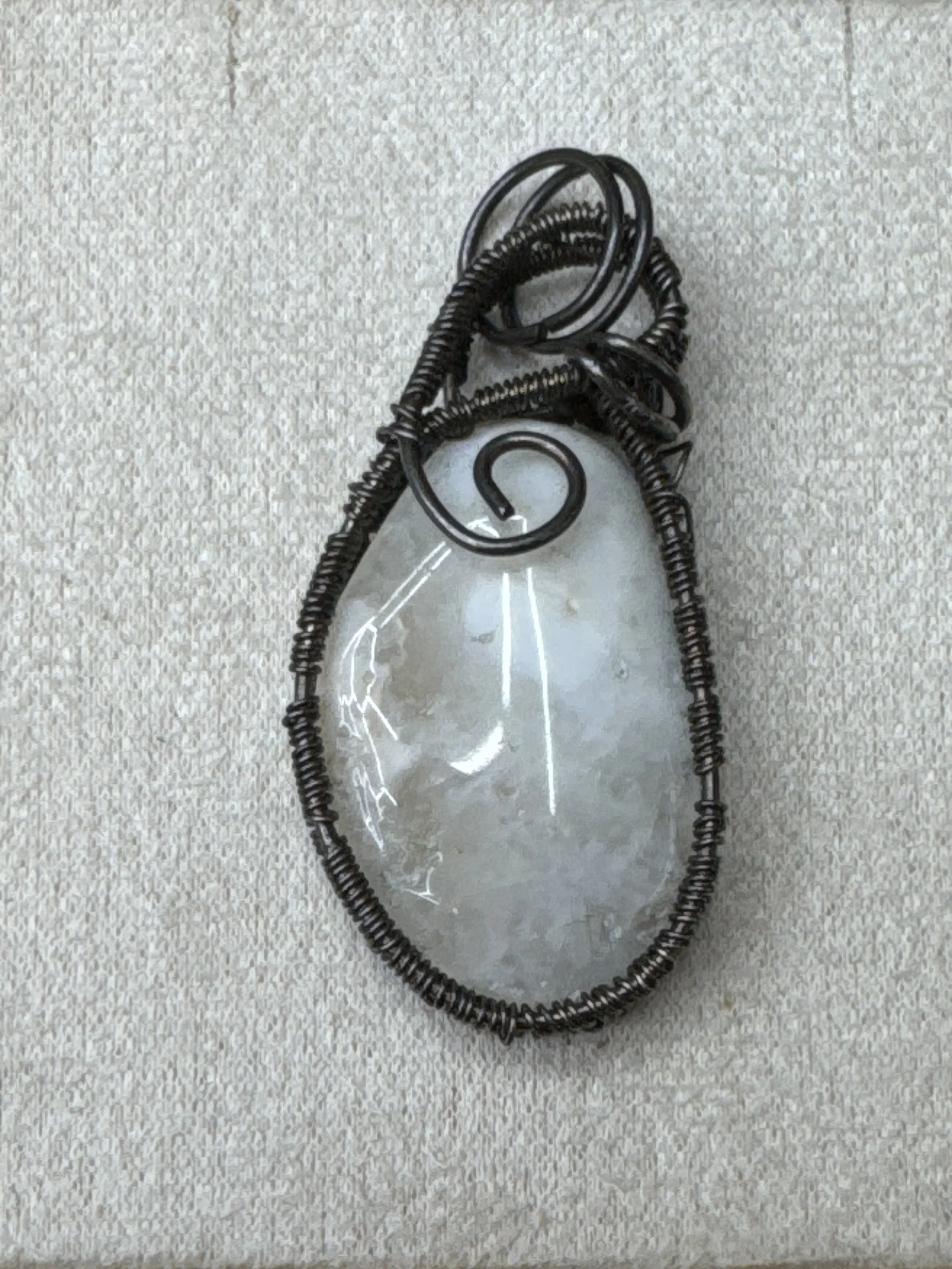 White Agate Cage Pendant