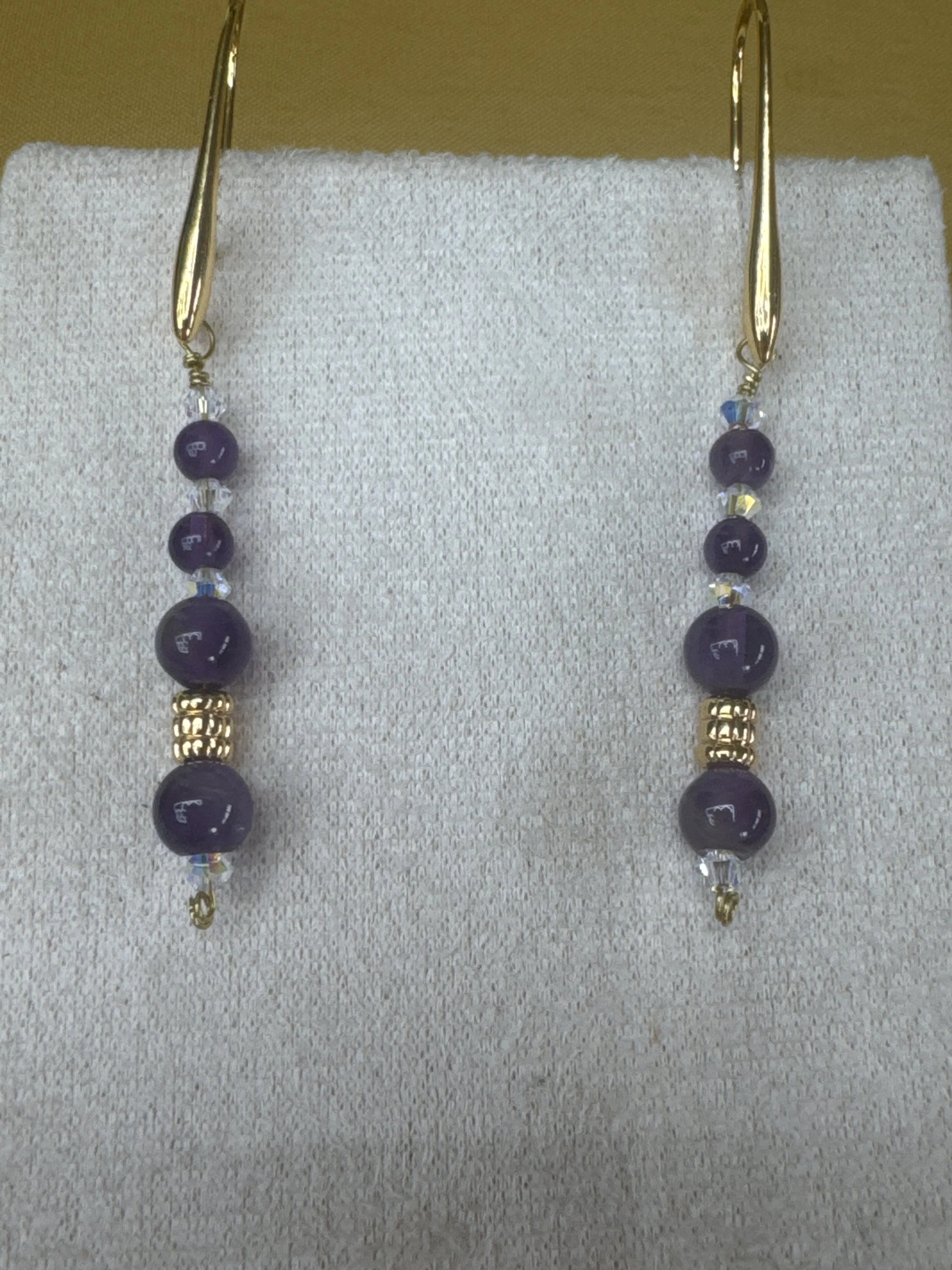 Amethyst Gold Drop Earrings