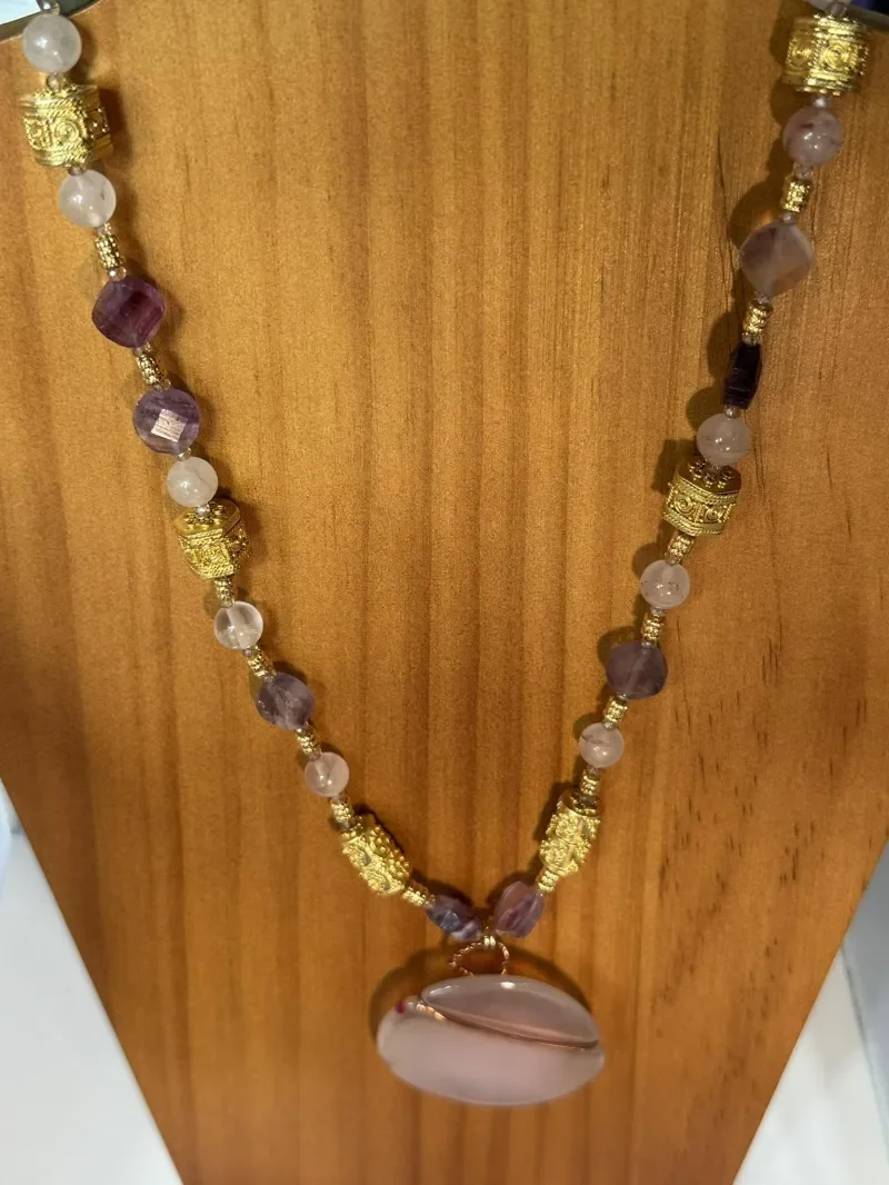 Rose Quartz Pendant on Chain