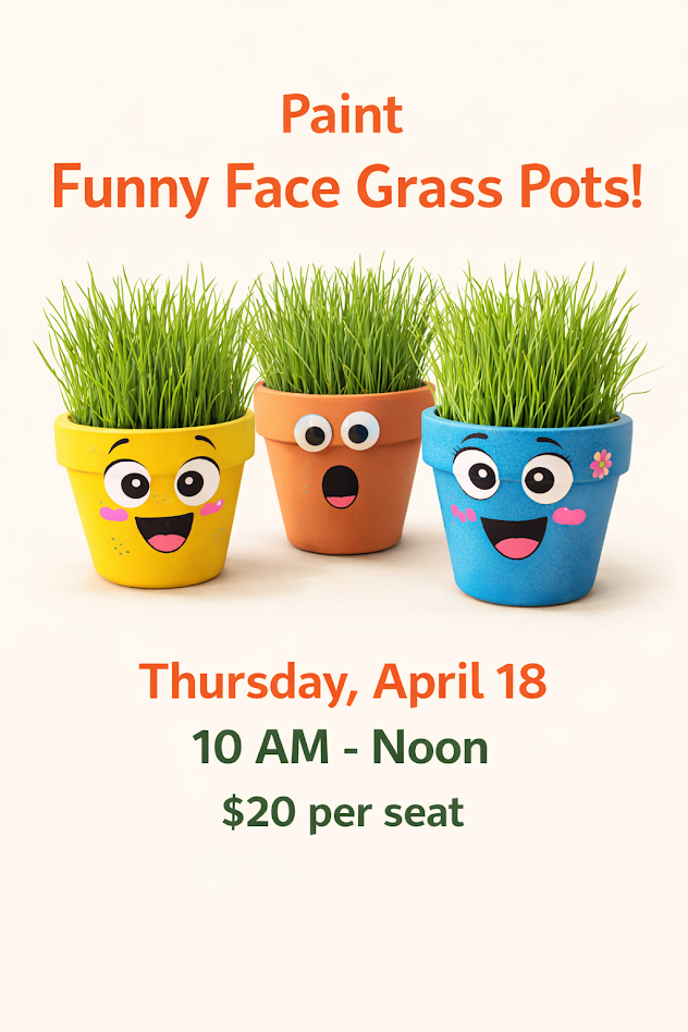 Paint Funny Face Grass Pots
