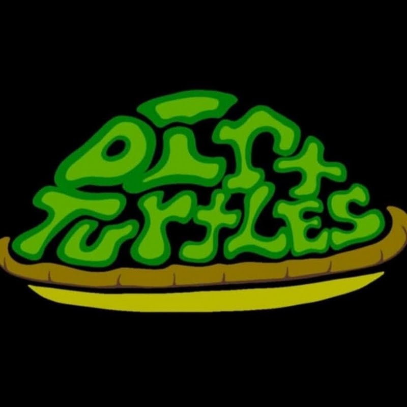 A stylized illustration of a green psychedelic logo with the words 'Dice Rollers' on a brown and yellow base.