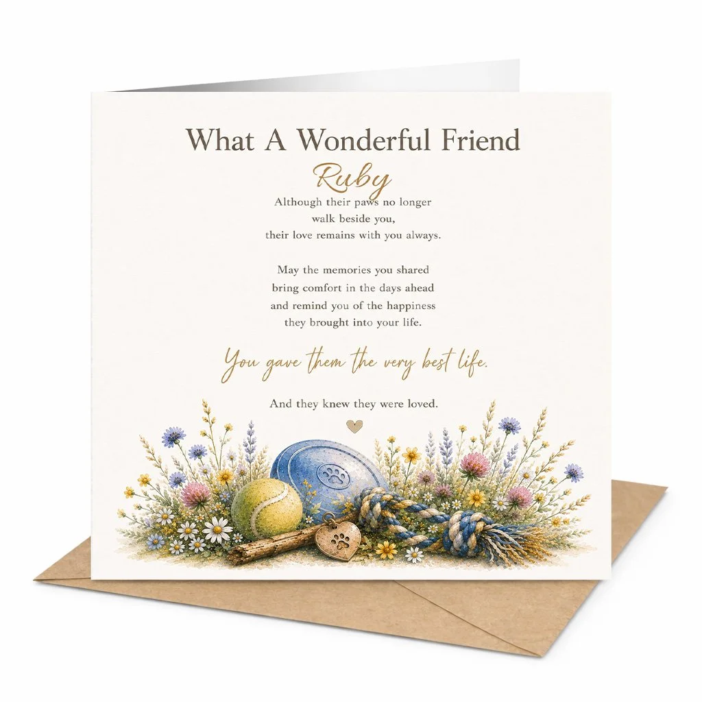 Personalised Pet Sympathy Card – What a Wonderful Friend
