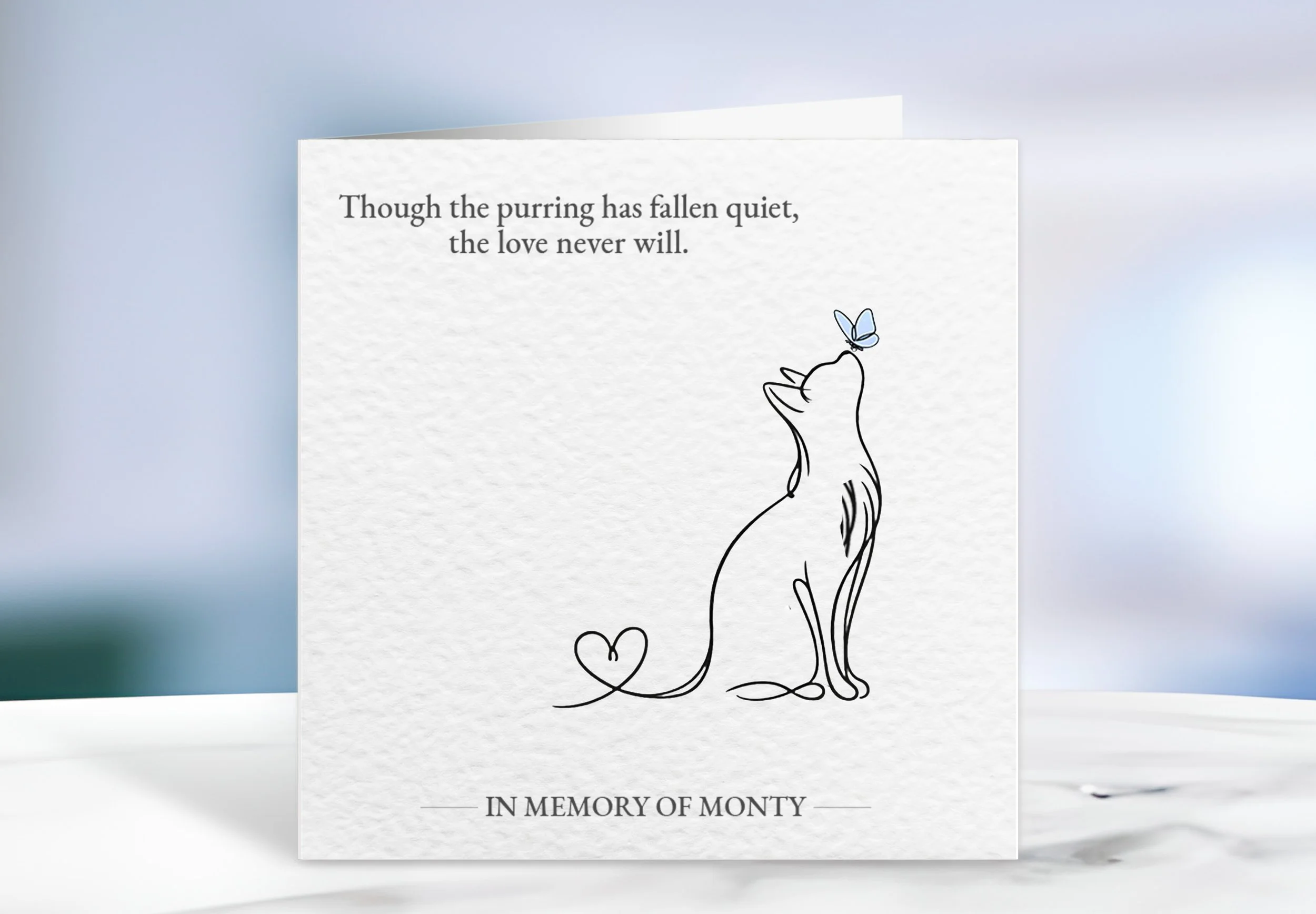 Pet Memorial Card – Personalised Sympathy Card Cat Loss
