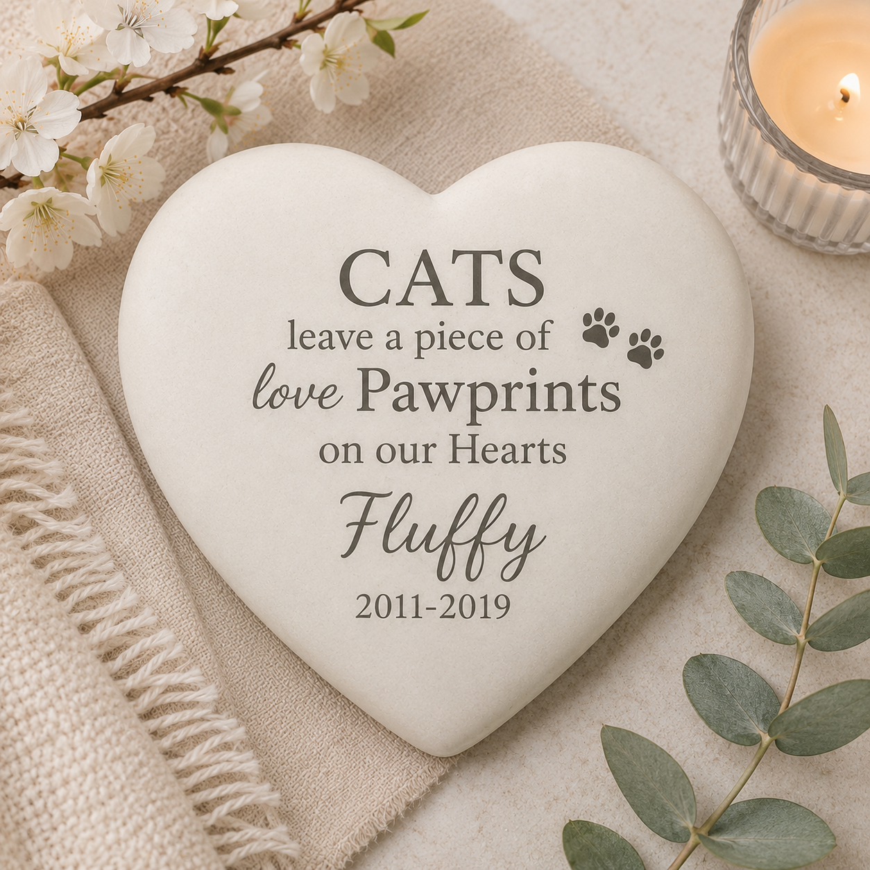 a heart stone for remembrance for a cats resting place or a dog